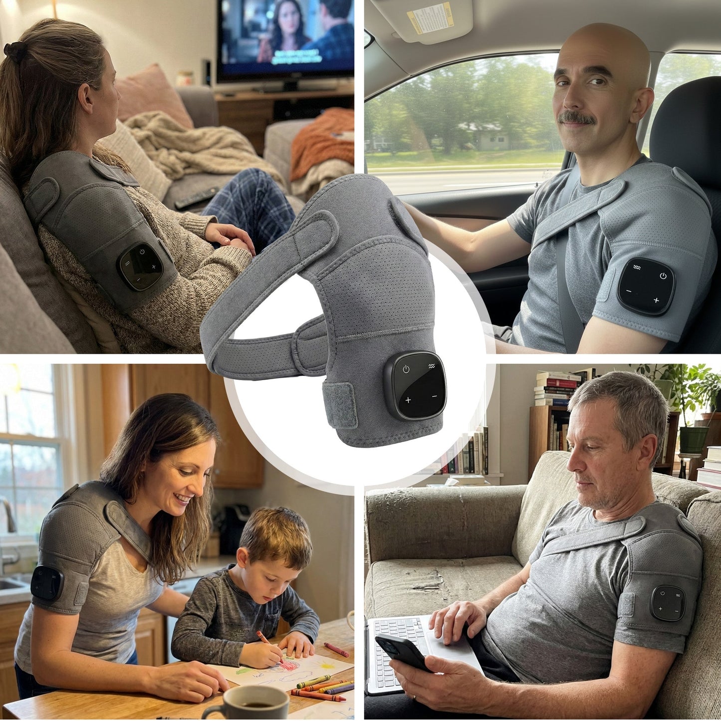 InstockSneakerStore Opvarmet Skuldermassager med Vibration og Trådløst Design