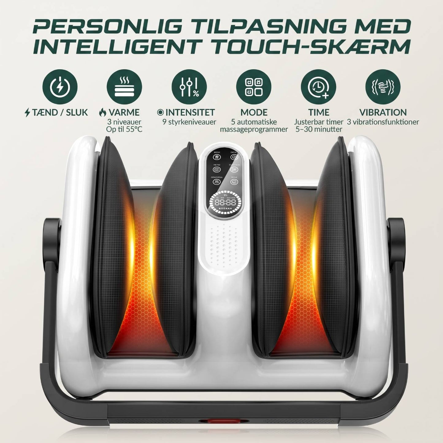 InstockSneakerStore Fodmassager – Shiatsu Massage med Varme, Luftkompression og 6 Intensitetsniveauer