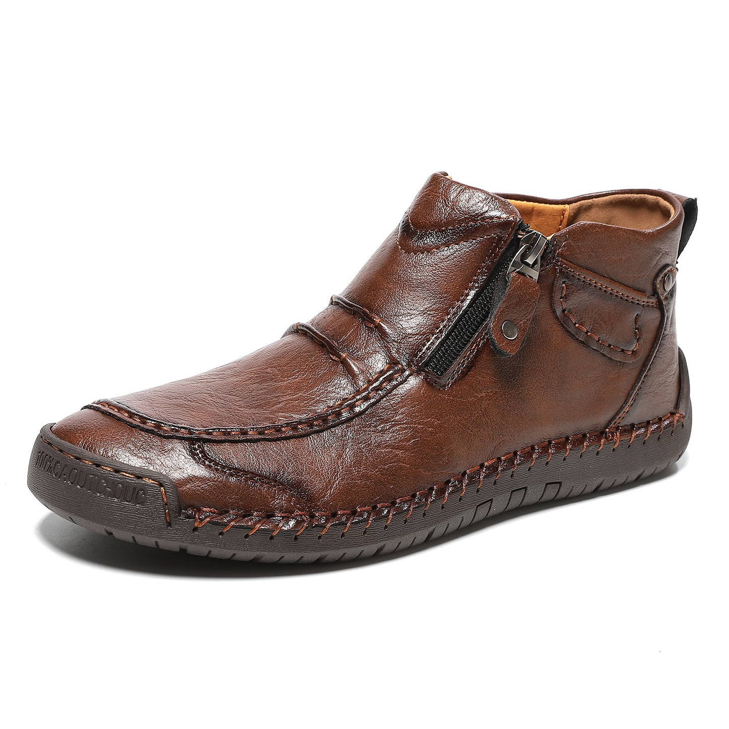 Retro-elegante slip-on herrestøvler i læderstil