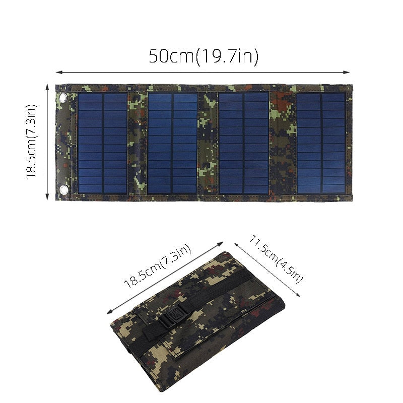 50W Bærbart Solpanel Foldbart Solcellepanel