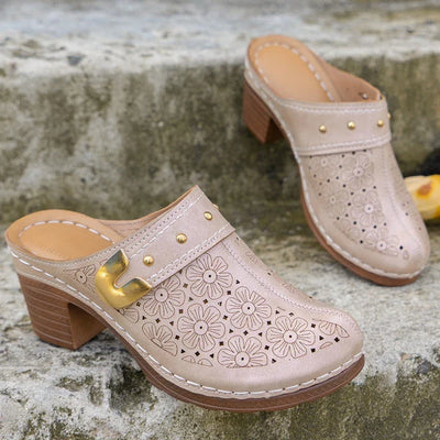 Chunky platform slip-on sandaler med lukket tå til kvinder