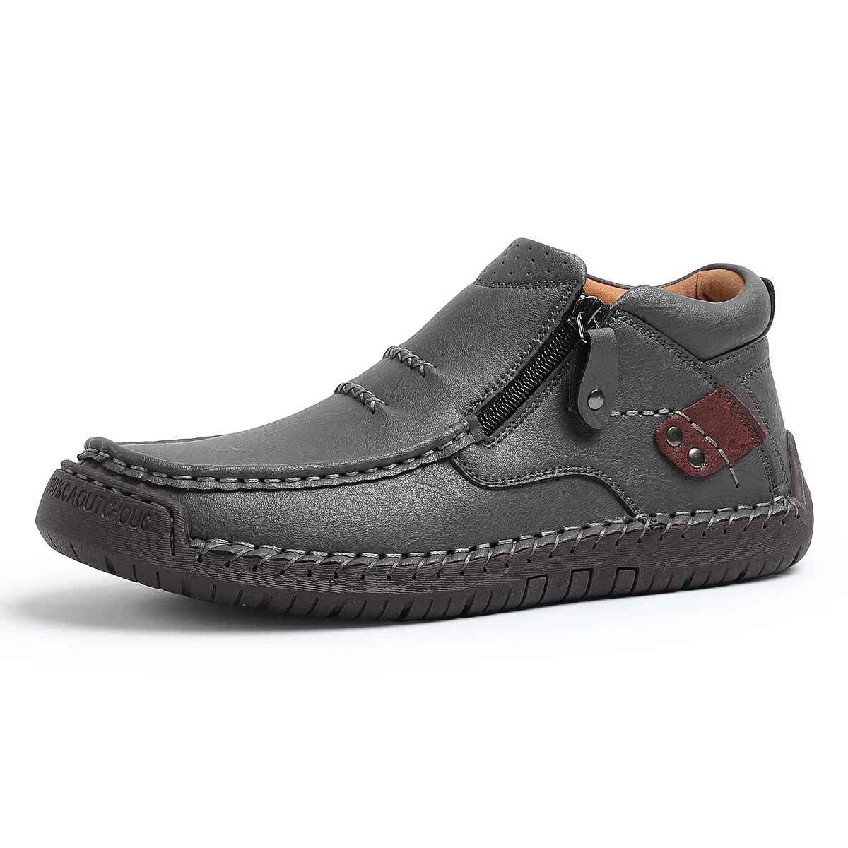 Retro-elegante slip-on herrestøvler i læderstil