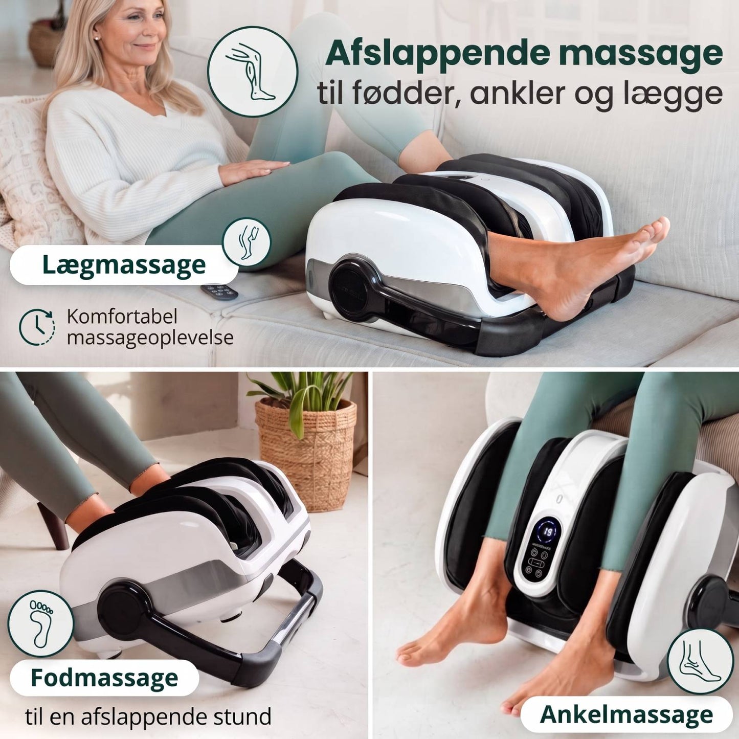 InstockSneakerStore Fodmassager – Shiatsu Massage med Varme, Luftkompression og 6 Intensitetsniveauer