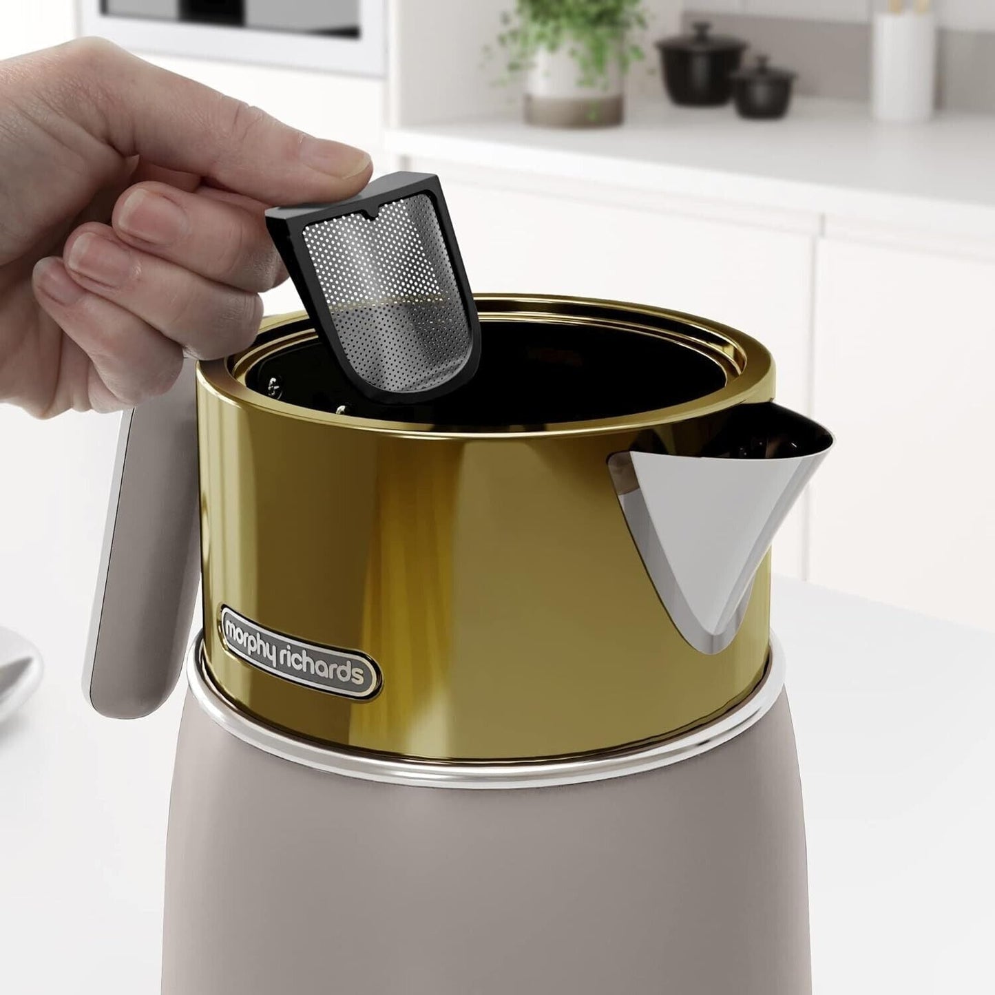 Morphy Richards Gold Signature Opulent vandkande og brødrister til 4 skiver – sæt