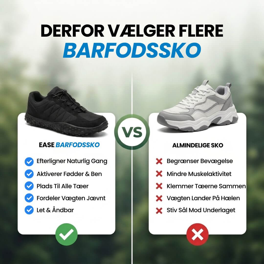 Ease – Barfodssko til hverdagen med naturlig pasform