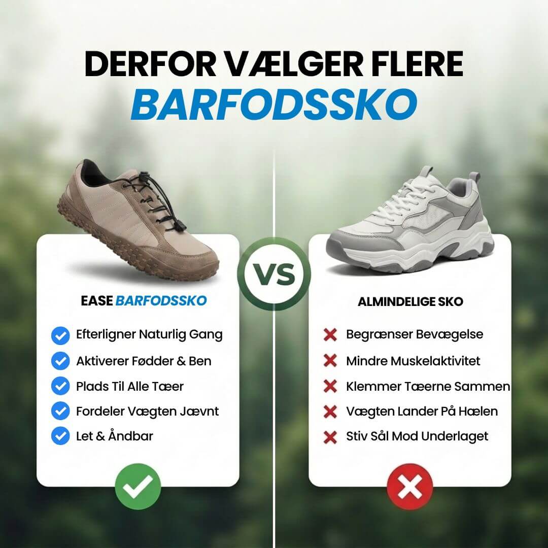 Ease – Barfodssko til hverdagen med naturlig pasform