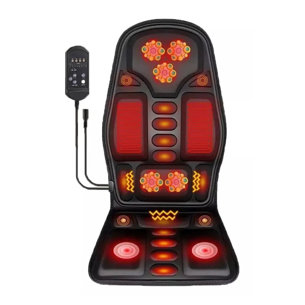 Elektrisk Massagesædepude med Varme og Vibration – Ryg- og Lændemassager til Bil, Kontor og Hjem