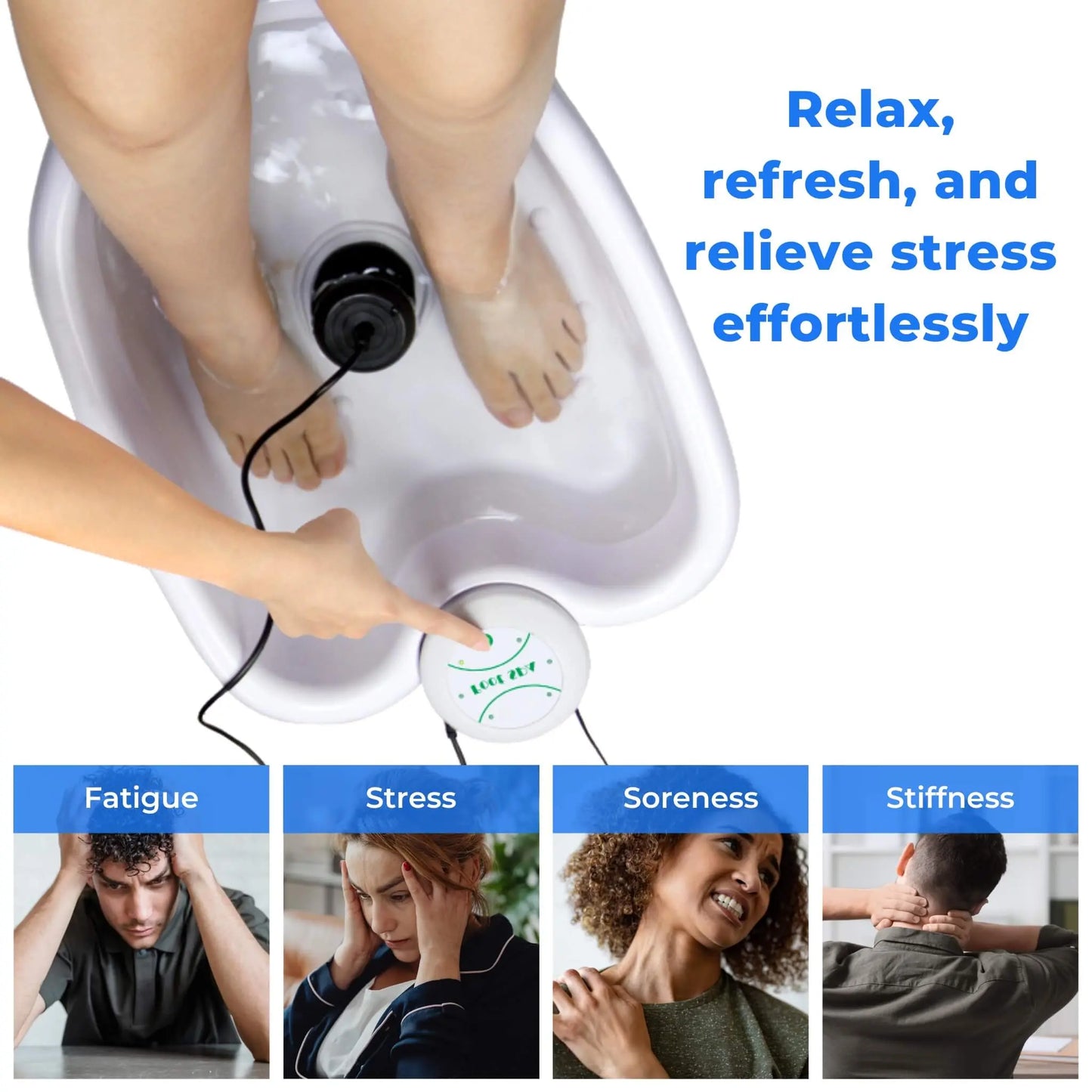 Ionic Fodbad Detox Maskine med Massage – Elektrisk Fodspa med Ionrensning og Afslapning