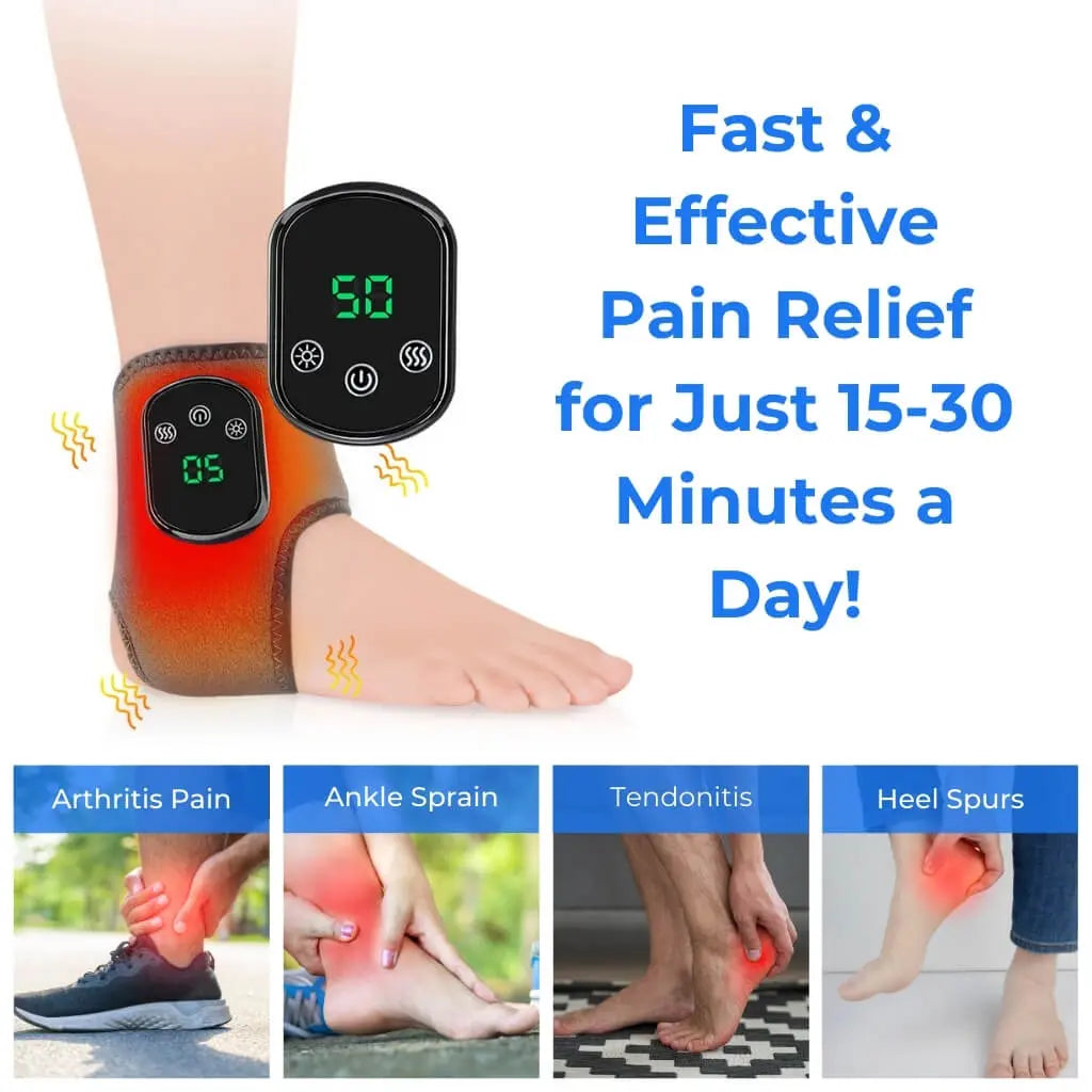 InstockSneakerStore Elektrisk Fod- og Ankelmassager med Varmefunktion og Vibration – Justerbar Komfort til Fødder og Ankler