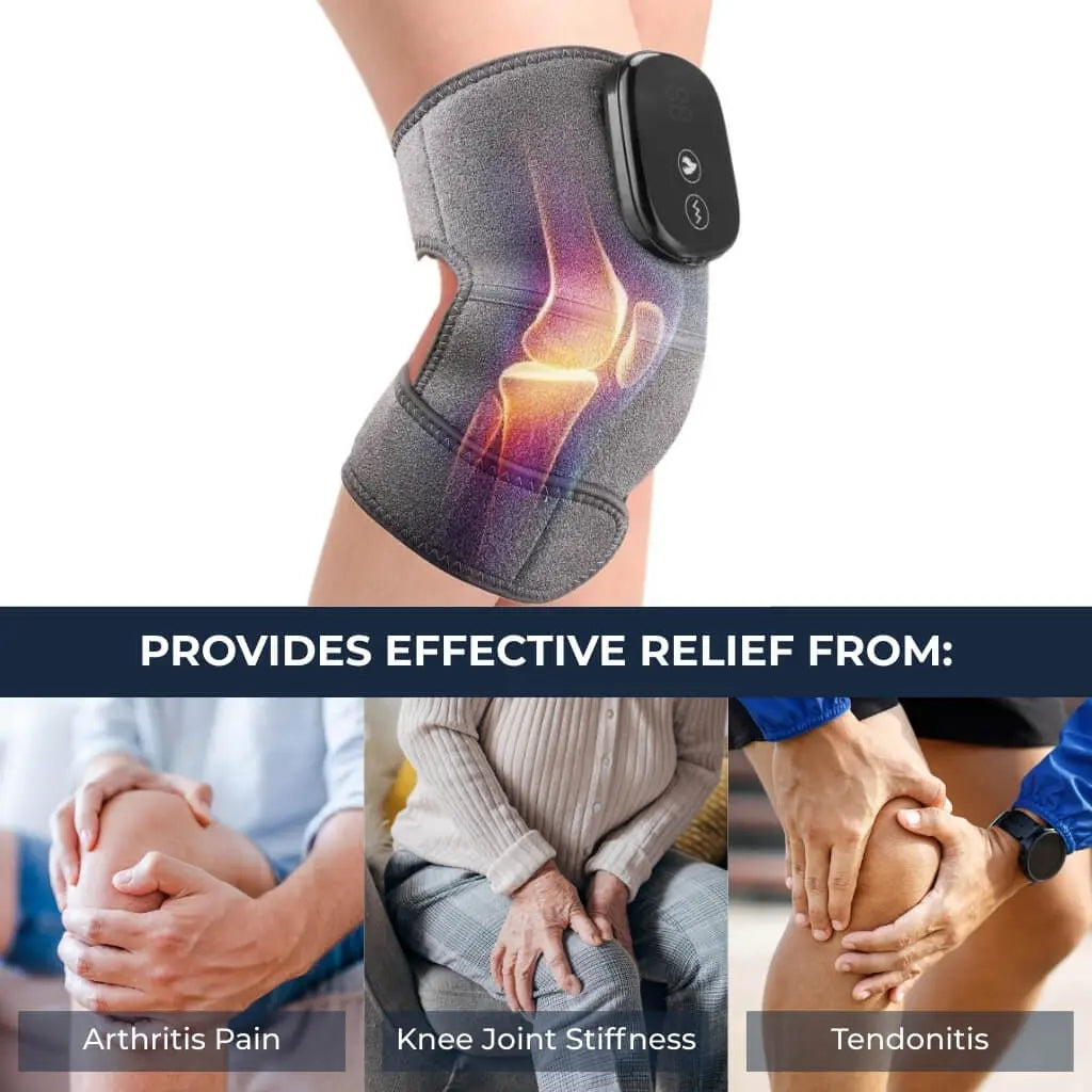 Elektrisk Knæbandage med Varme og Vibration – Genopladelig Knæmassager til Komfort og Afslapning