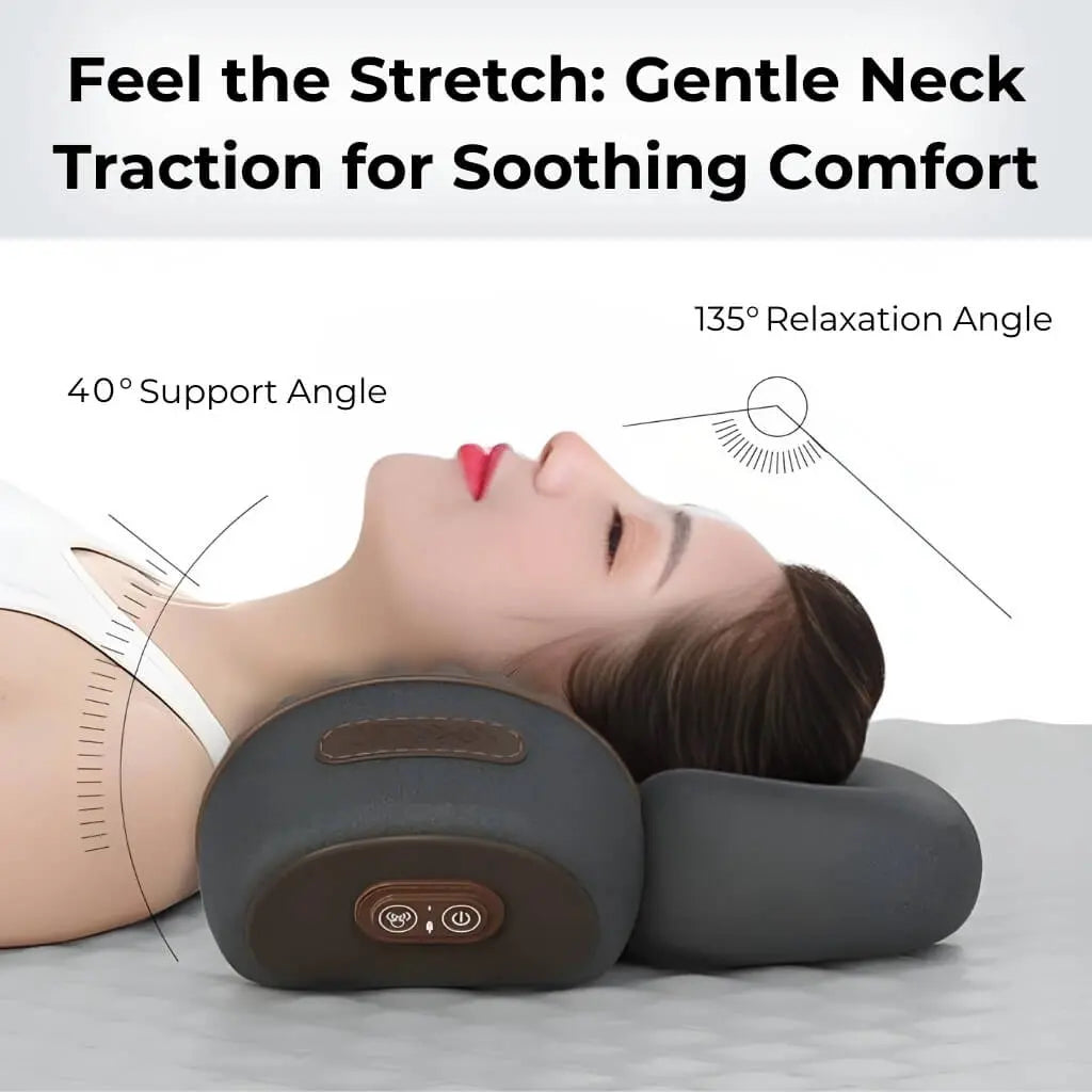 Elektrisk Nakkemassagepude med Varme og Vibration – Cervikal Støttepude til Afslapning og Komfort
