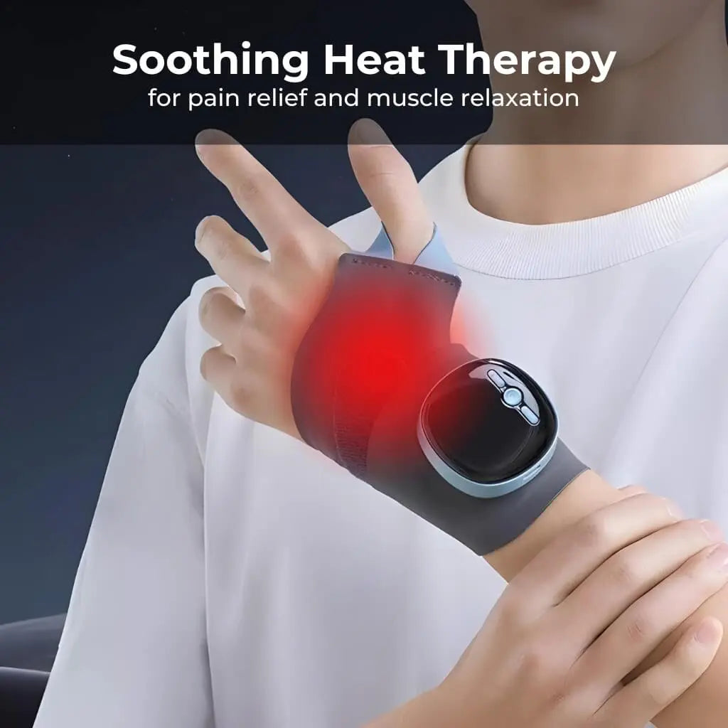 Elektrisk Håndledsmassager med Varme og Vibration – Genopladelig Håndledsstøtte til Komfort og Afslapning