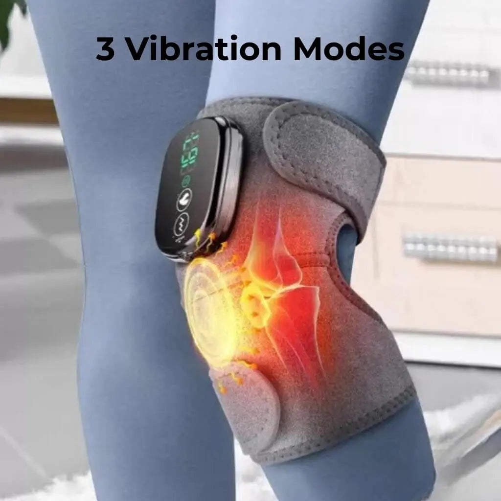 Elektrisk Knæbandage med Varme og Vibration – Genopladelig Knæmassager til Komfort og Afslapning