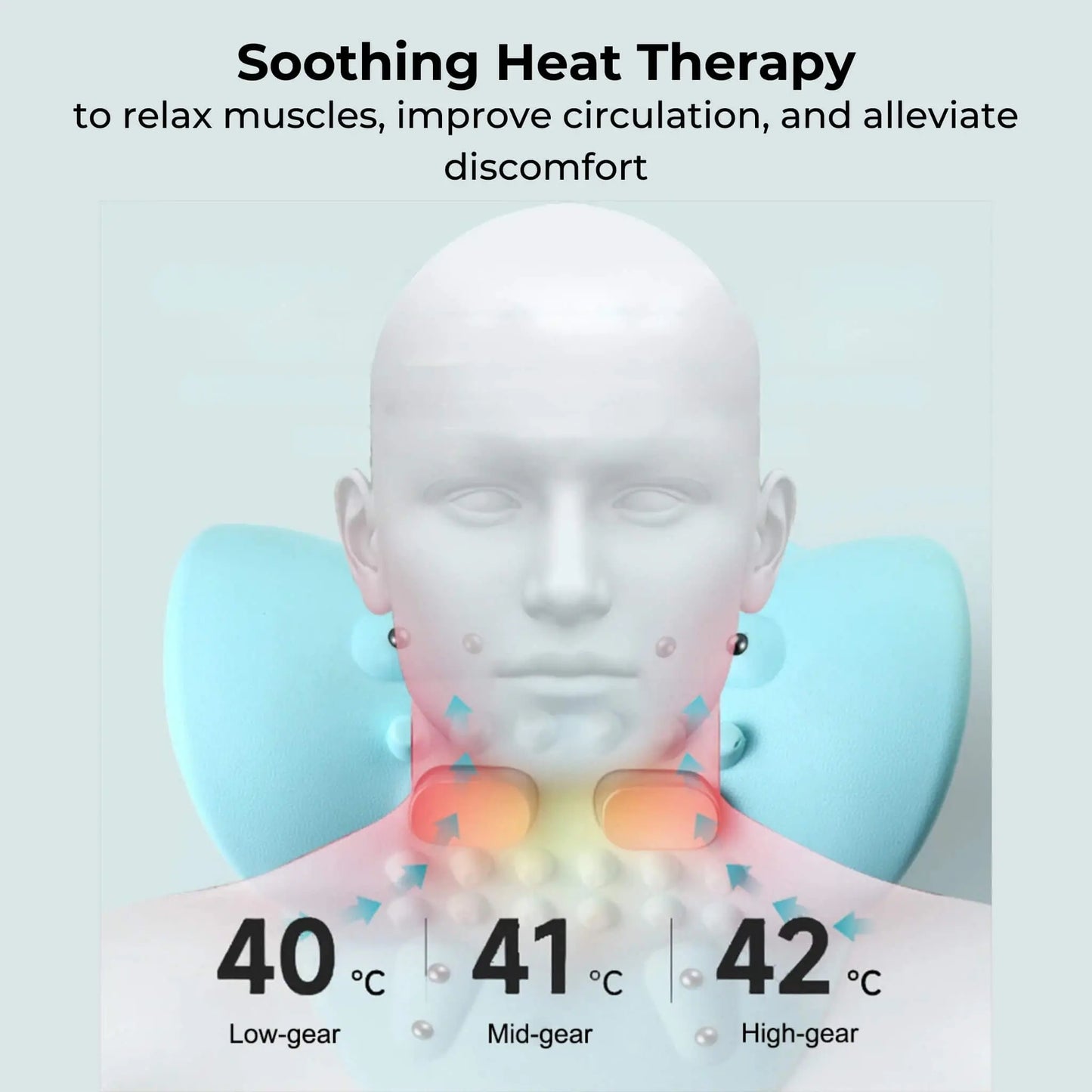 Elektrisk Nakkemassager med EMS, Varme og Vibration – Genopladelig Cervikal Massagepude til Afslapning