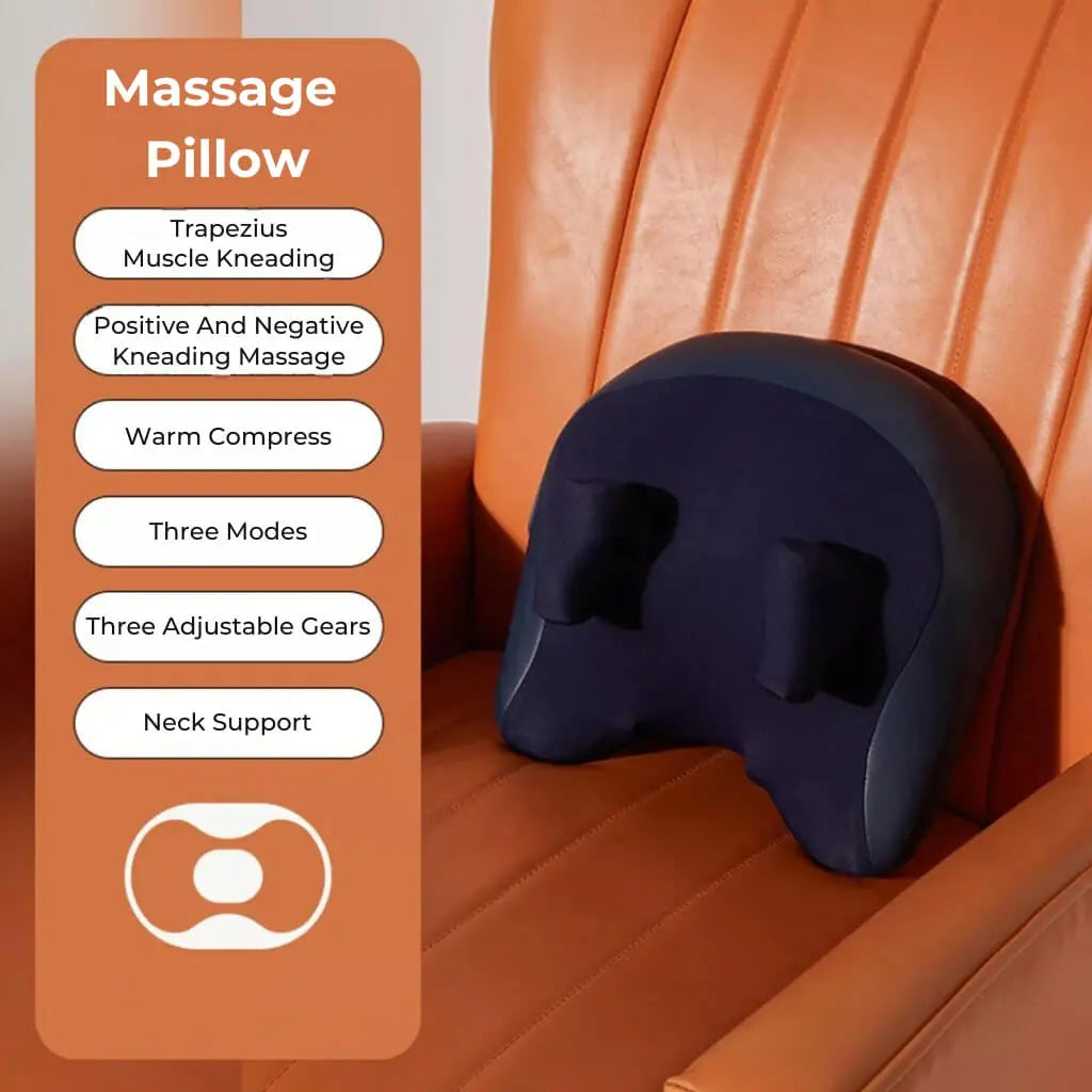 Trådløs Shiatsu Massagepude med Varme – Genopladelig Nakkemassager til Nakke, Skuldre, Ryg og Ben