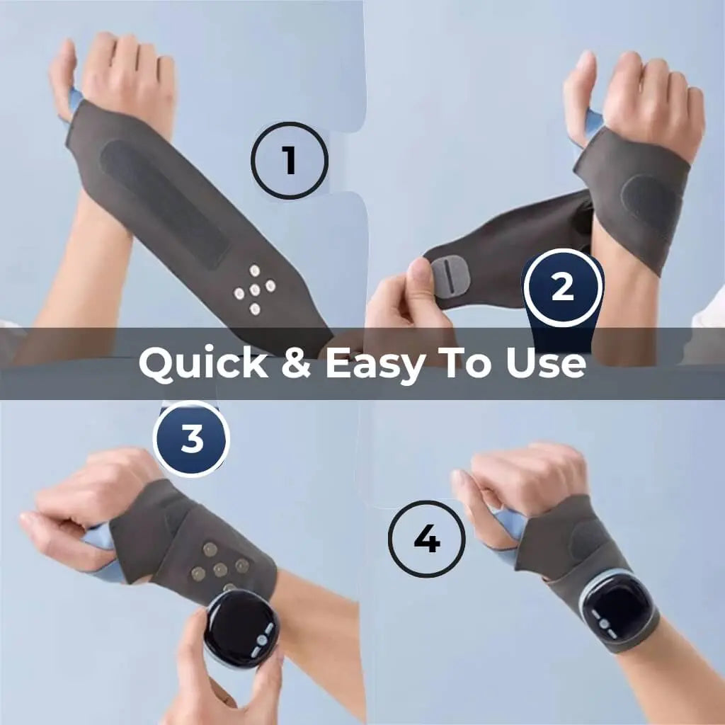 Elektrisk Håndledsmassager med Varme og Vibration – Genopladelig Håndledsstøtte til Komfort og Afslapning