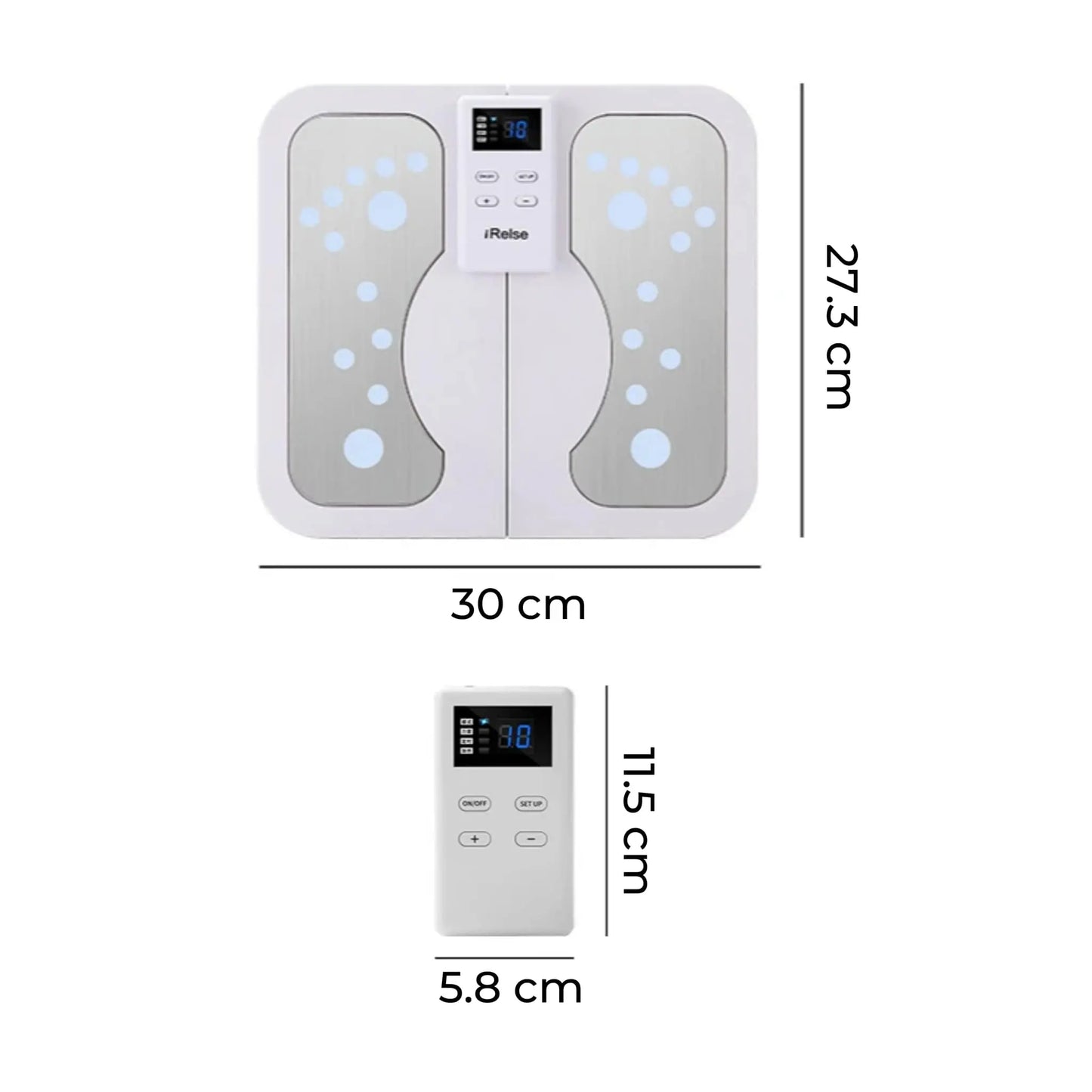 EMS Fodmassagemåtte med Varme – Elektrisk Puls Massage til Fødder og Ben med TENS/EMS Teknologi
