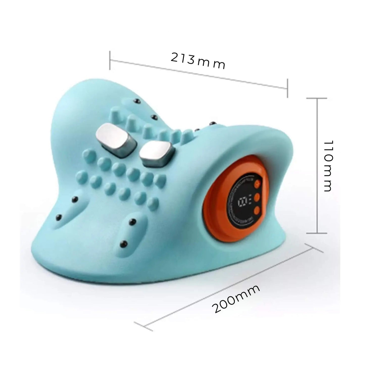 Elektrisk Nakkemassager med EMS, Varme og Vibration – Genopladelig Cervikal Massagepude til Afslapning