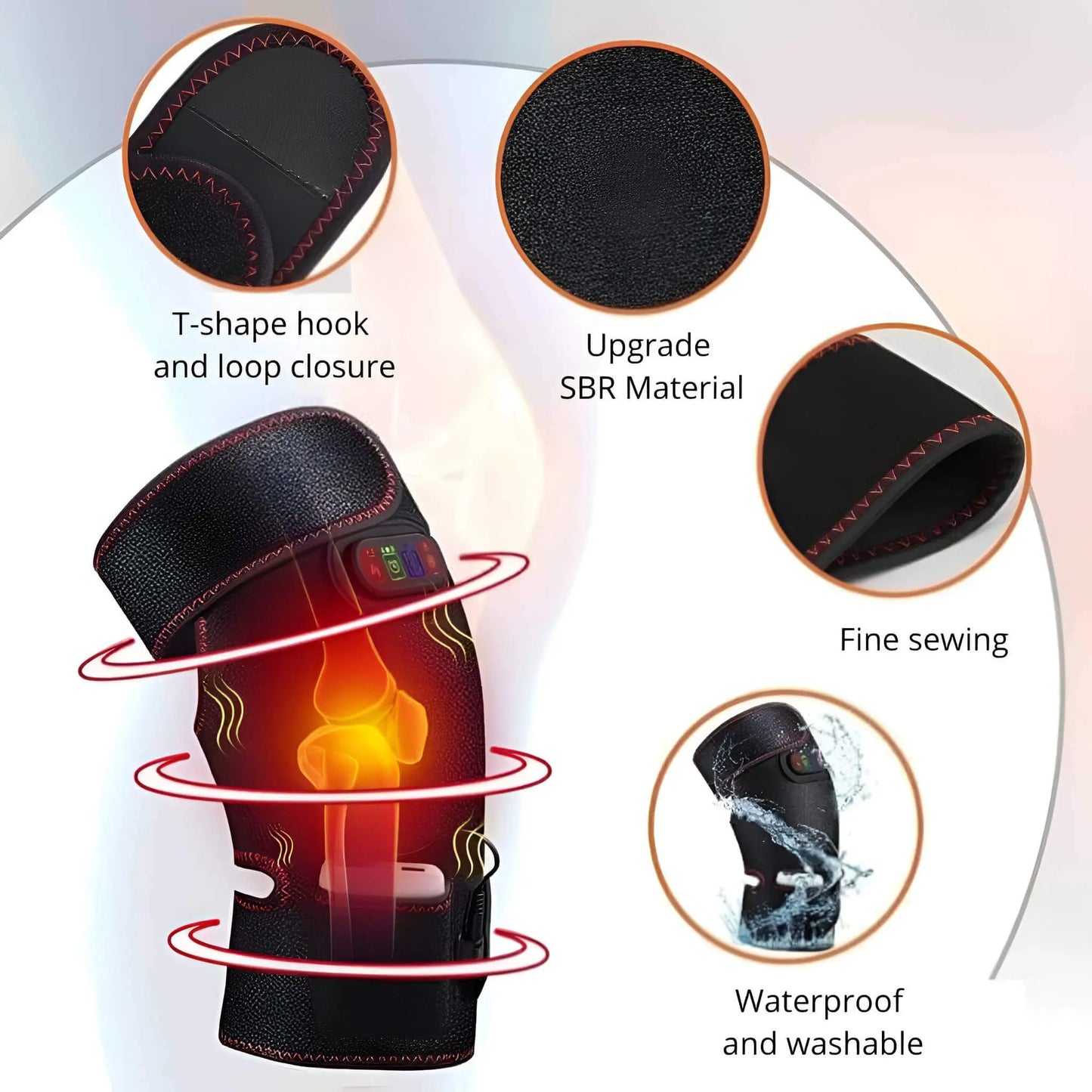 Elektrisk Knæmassager med Varme og Vibration – Knæstøtte til Komfort og Afslapning