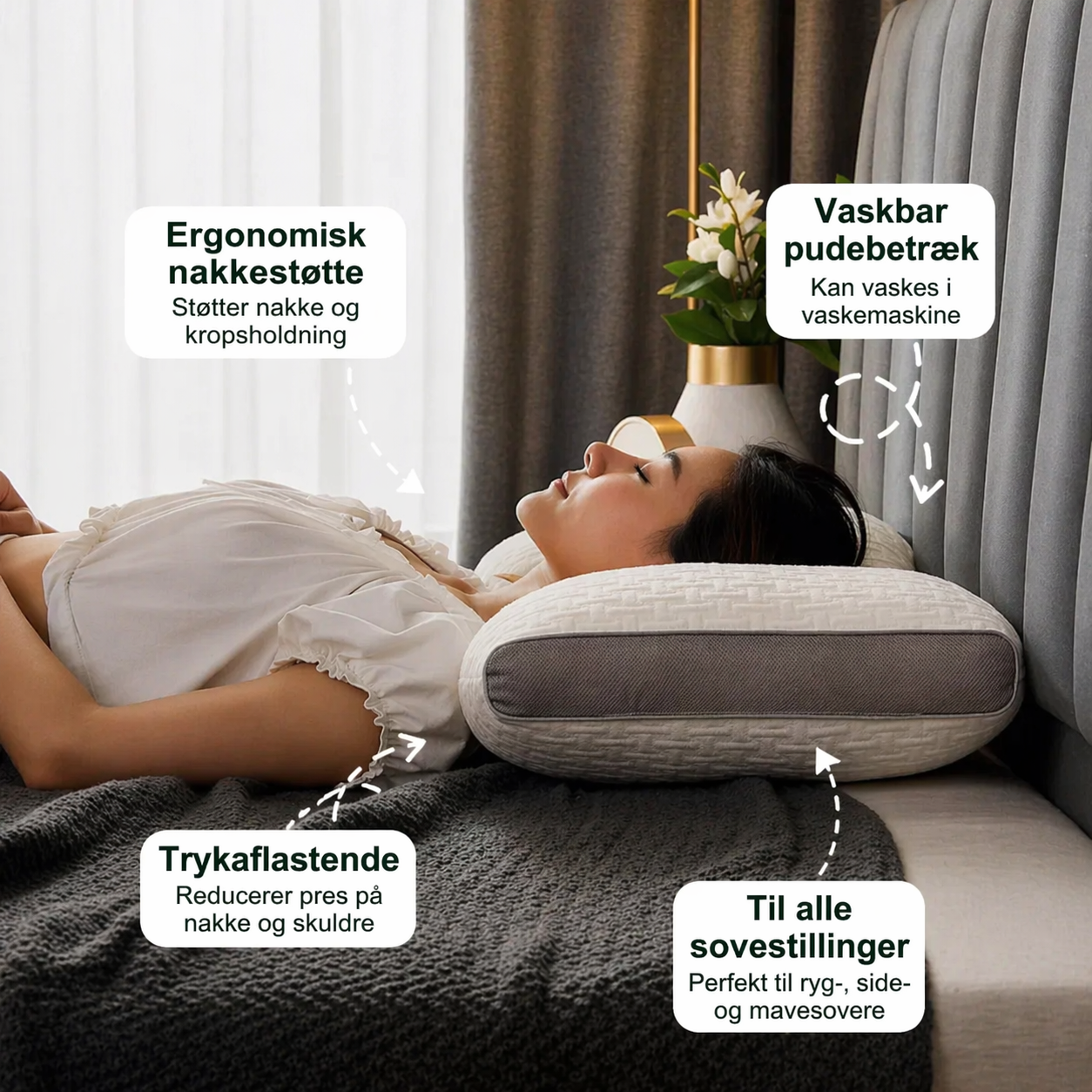 NakkePude – Ergonomisk pude til bedre søvn og nakkestøtte