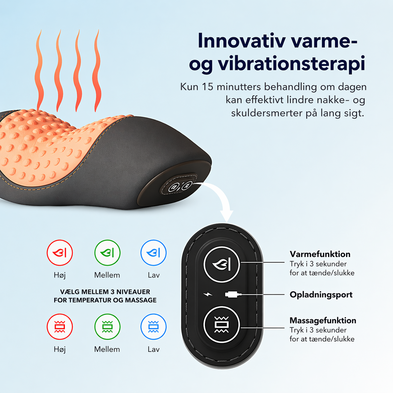 NakkeBlød – Elektrisk pude til afslapning af nakken