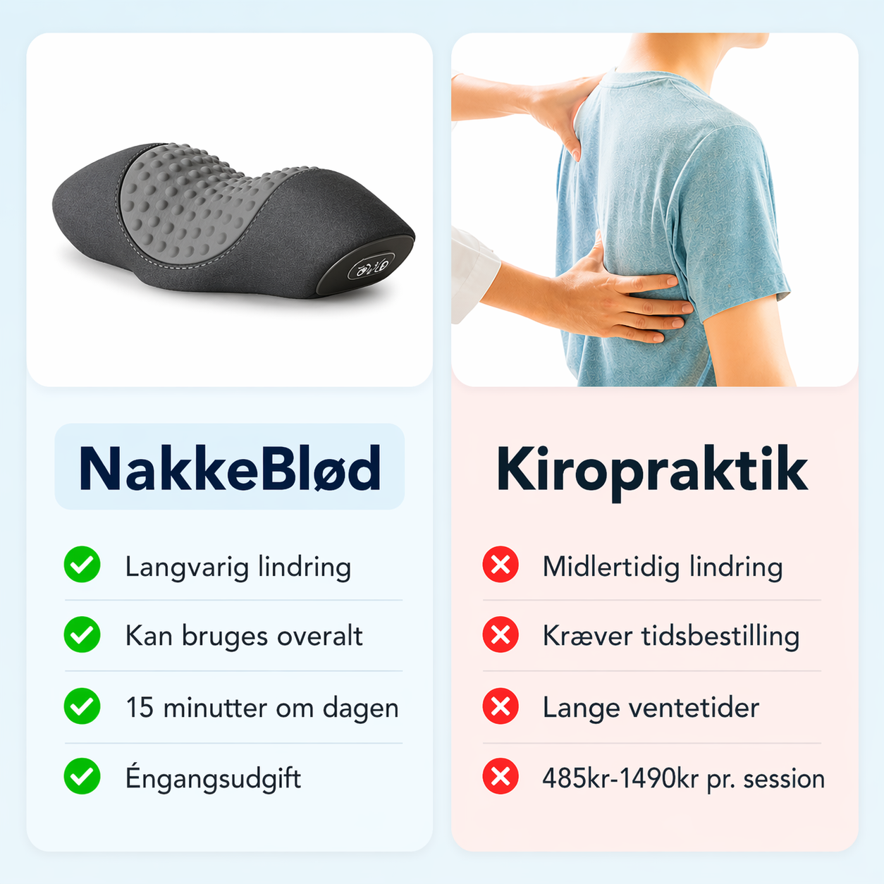 NakkeBlød – Elektrisk pude til afslapning af nakken