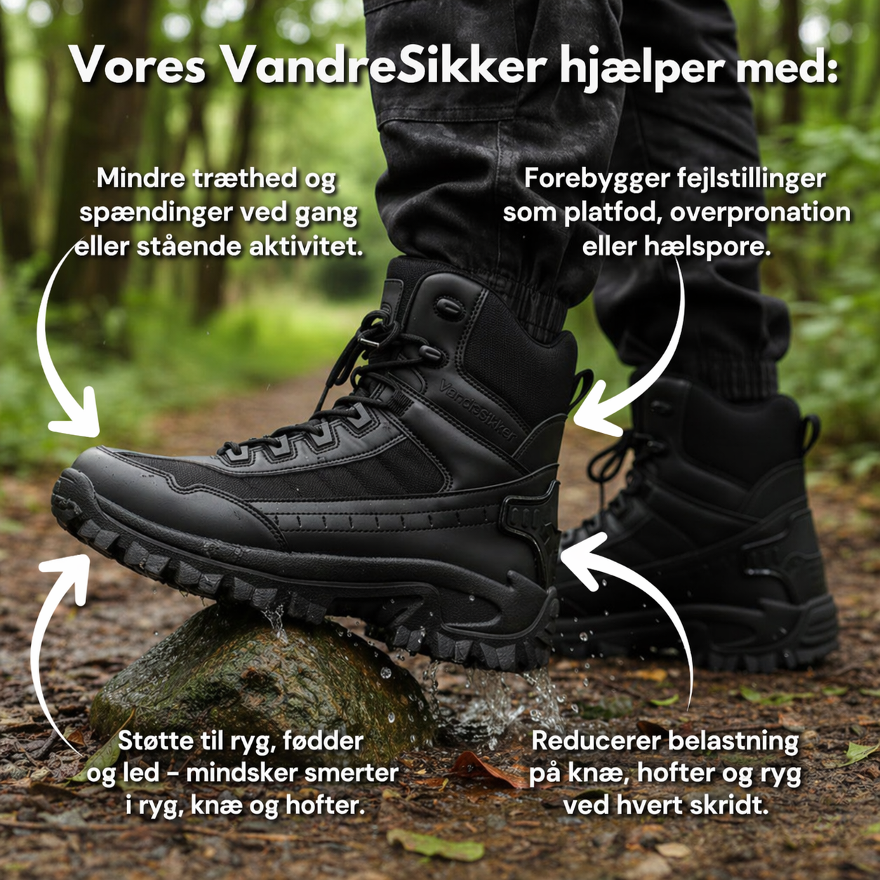 VandreSikker – Vandtækte sko med stabil støtte til vandring