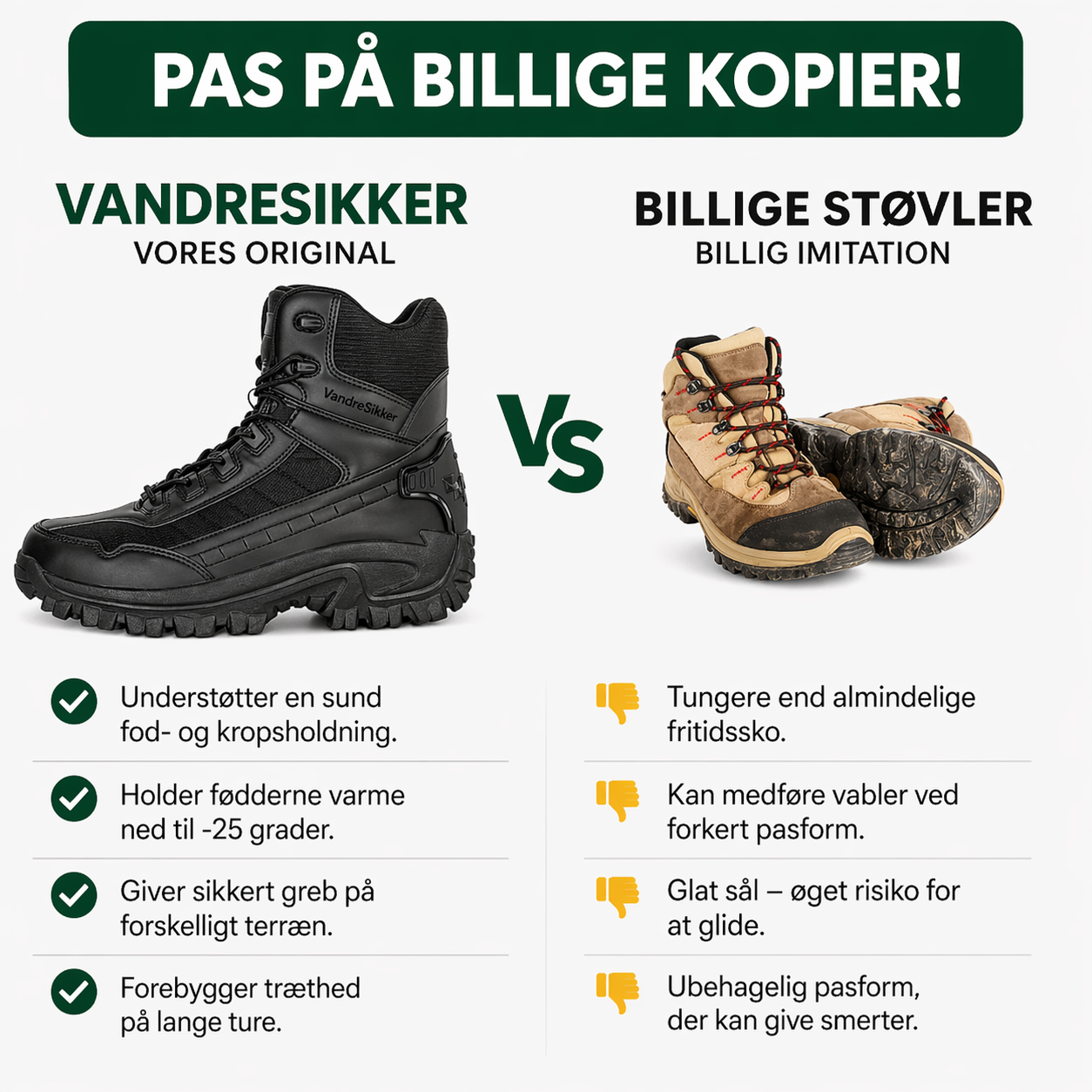 VandreSikker – Vandtækte sko med stabil støtte til vandring