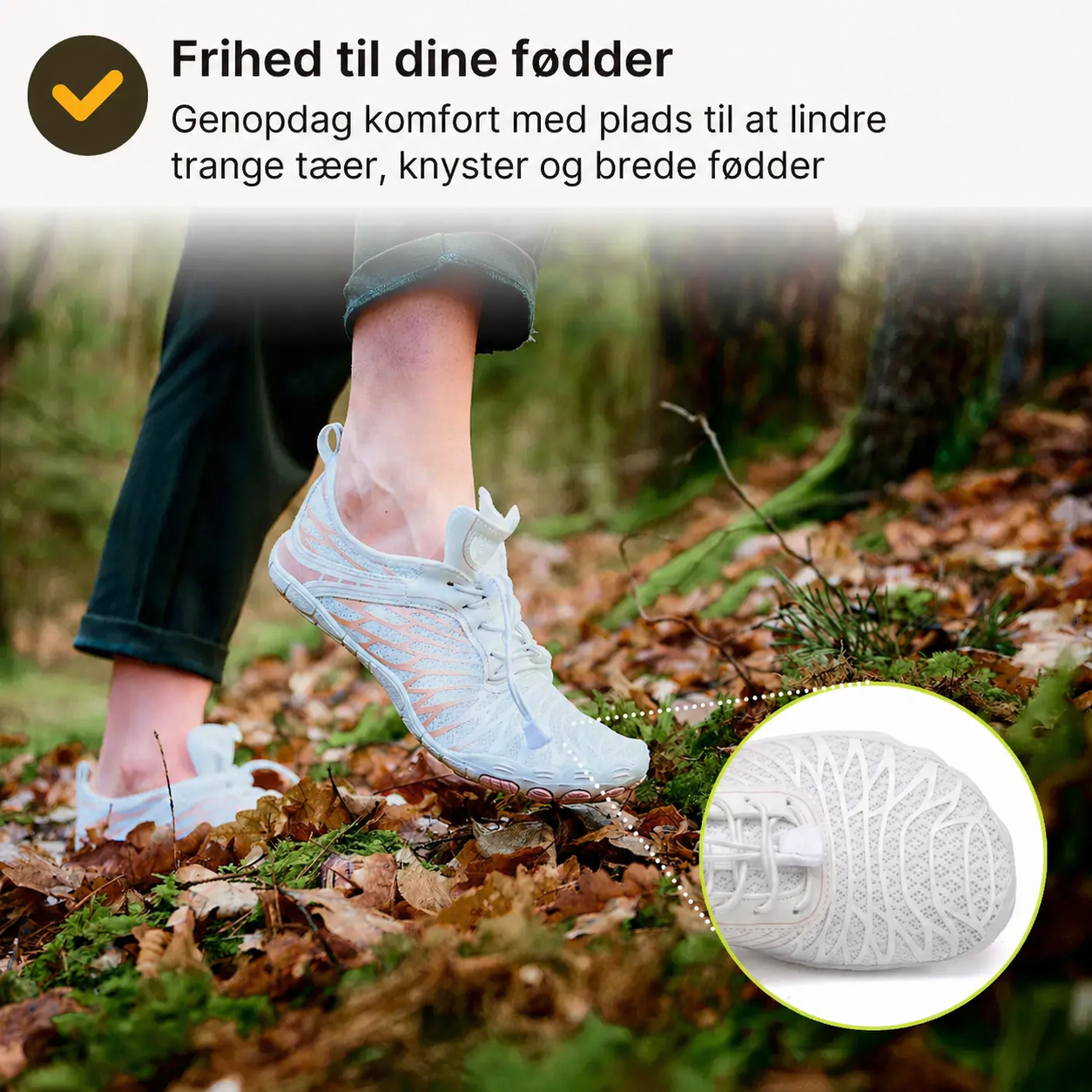 Barfodssko Grå-Orange – Bred Tåboks, Fleksibel Sål og Komfortabel Pasform