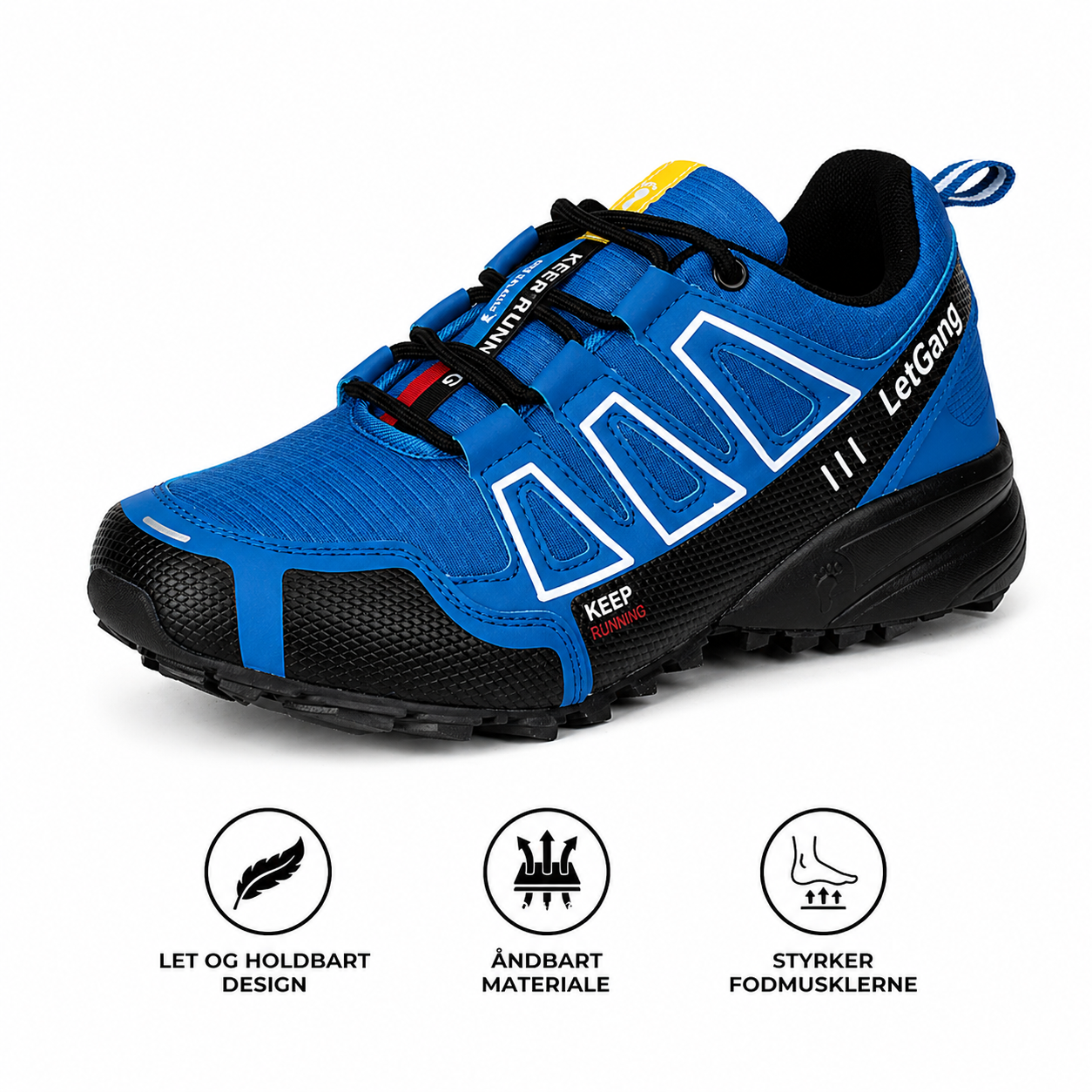 Komfortsko Sort – Stødabsorberende Sål, Åndbar Overdel og Skridsikkert Greb