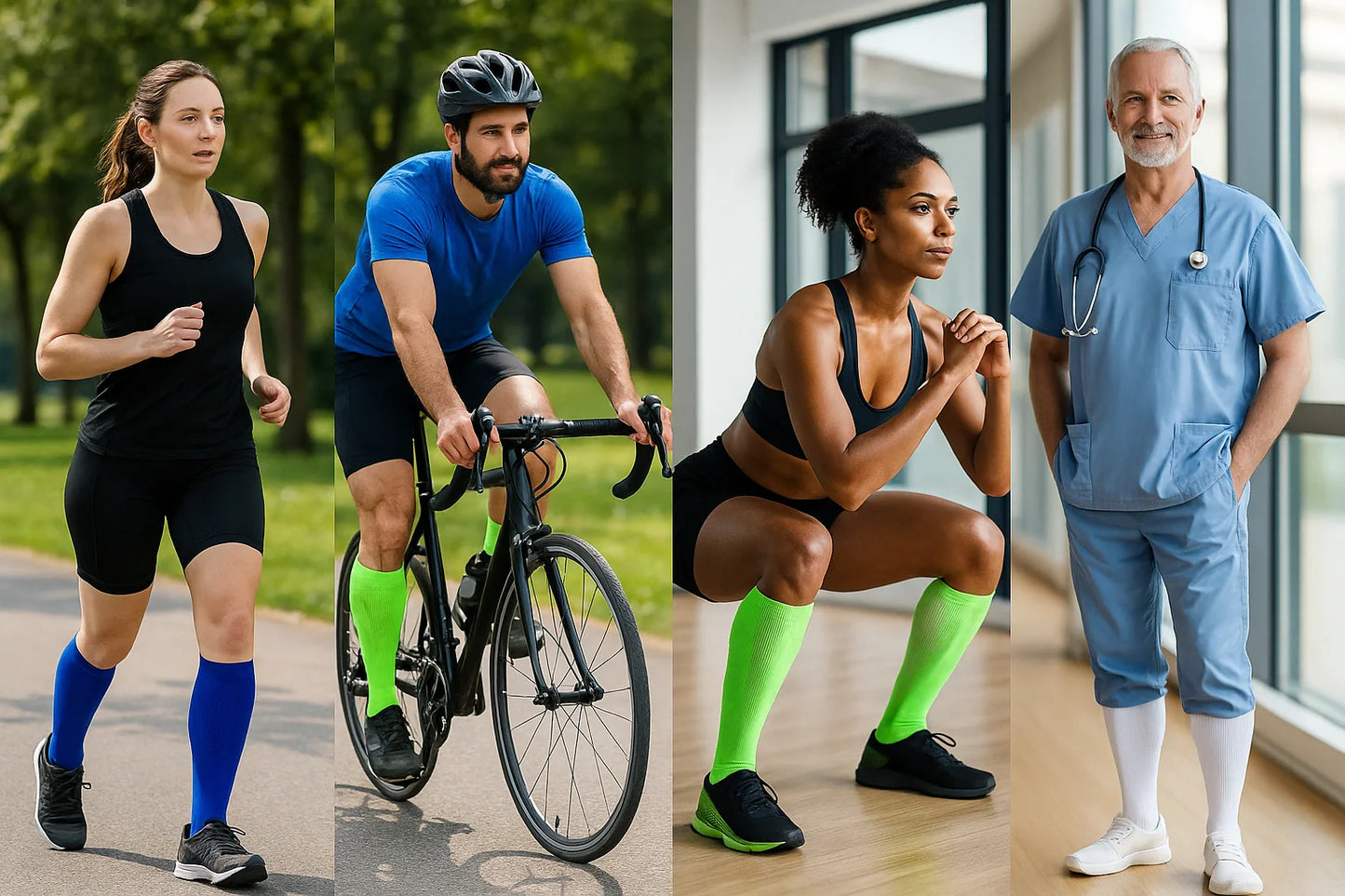Knæhøje kompressionsstrømper i 3-pak – sporty unisex design