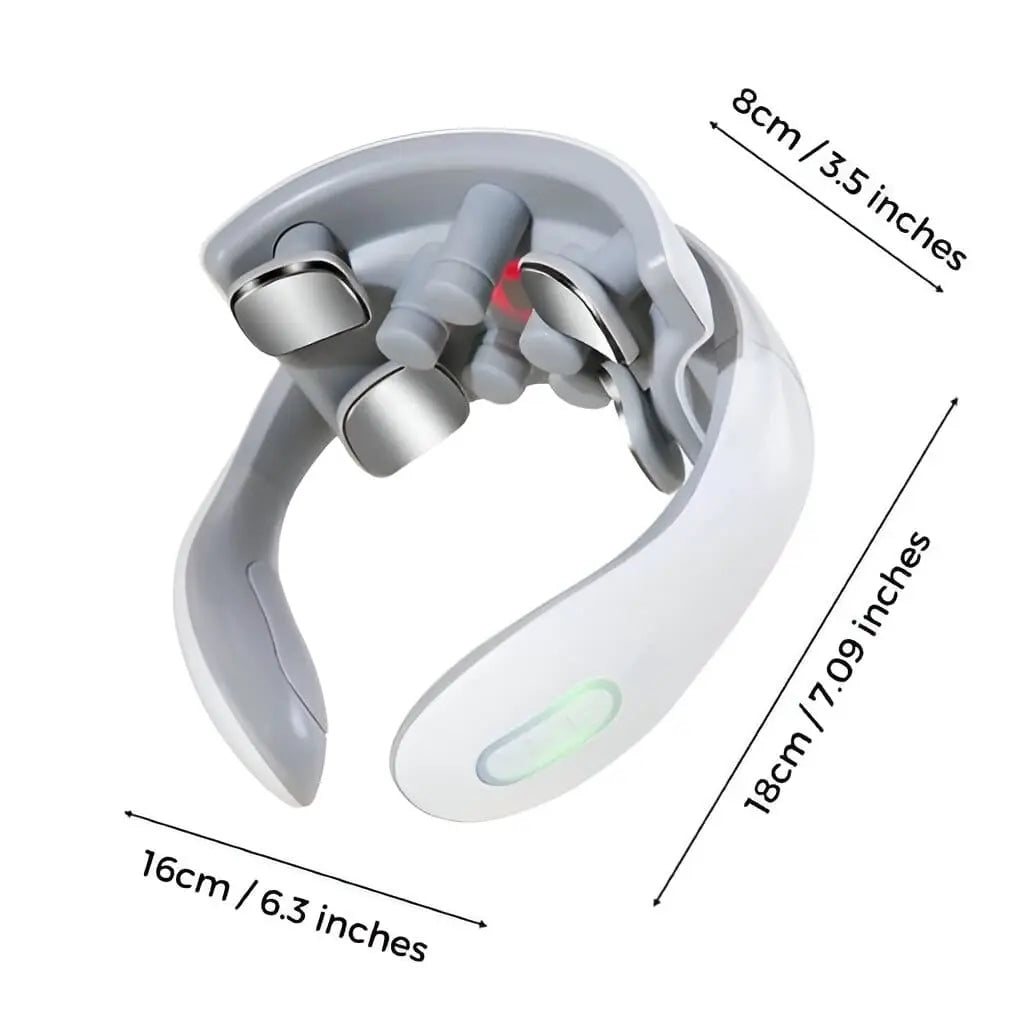 Elektrisk Nakkemassager med TENS, Varme og Vibration – Genopladelig Massageenhed til Nakke og Skuldre