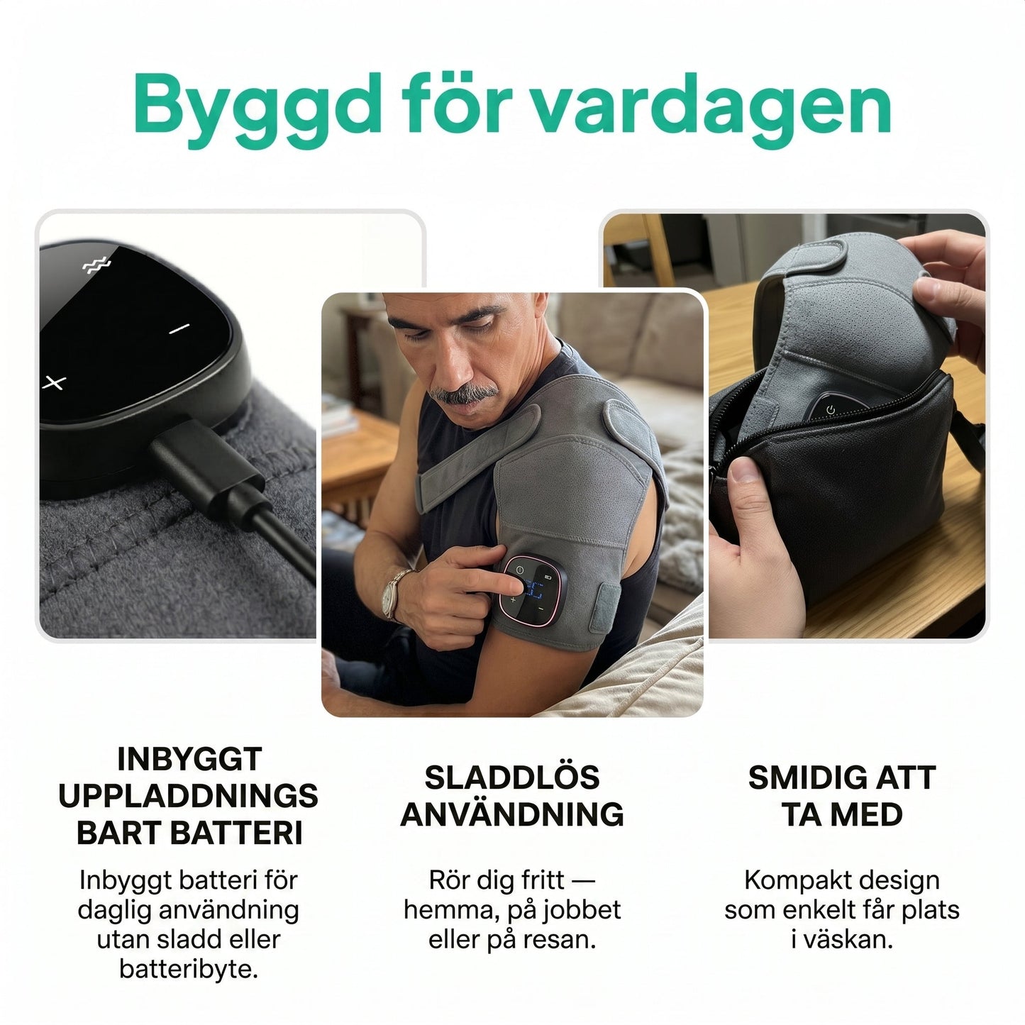 InstockSneakerStore Opvarmet Skuldermassager med Vibration og Trådløst Design