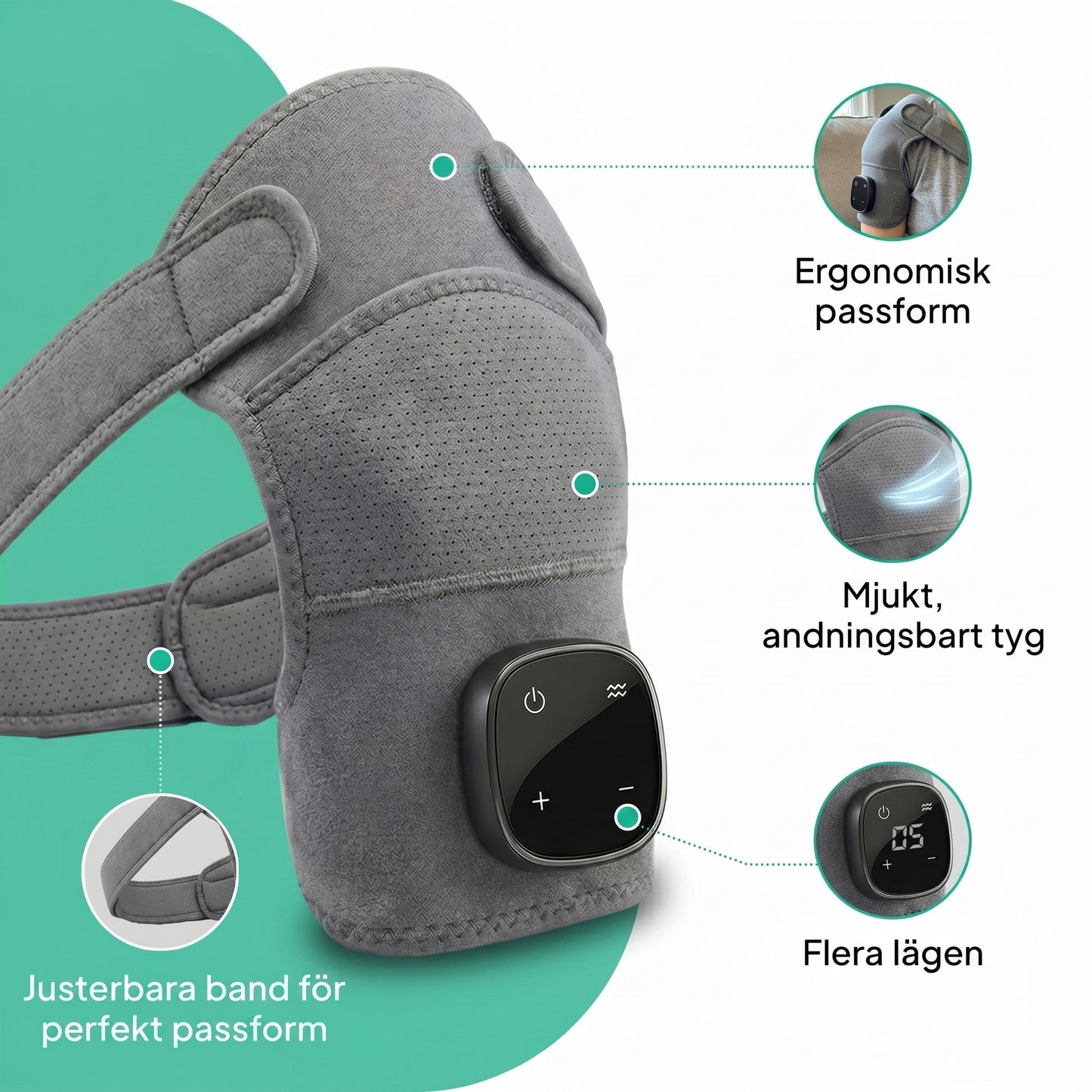 InstockSneakerStore Opvarmet Skuldermassager med Vibration og Trådløst Design