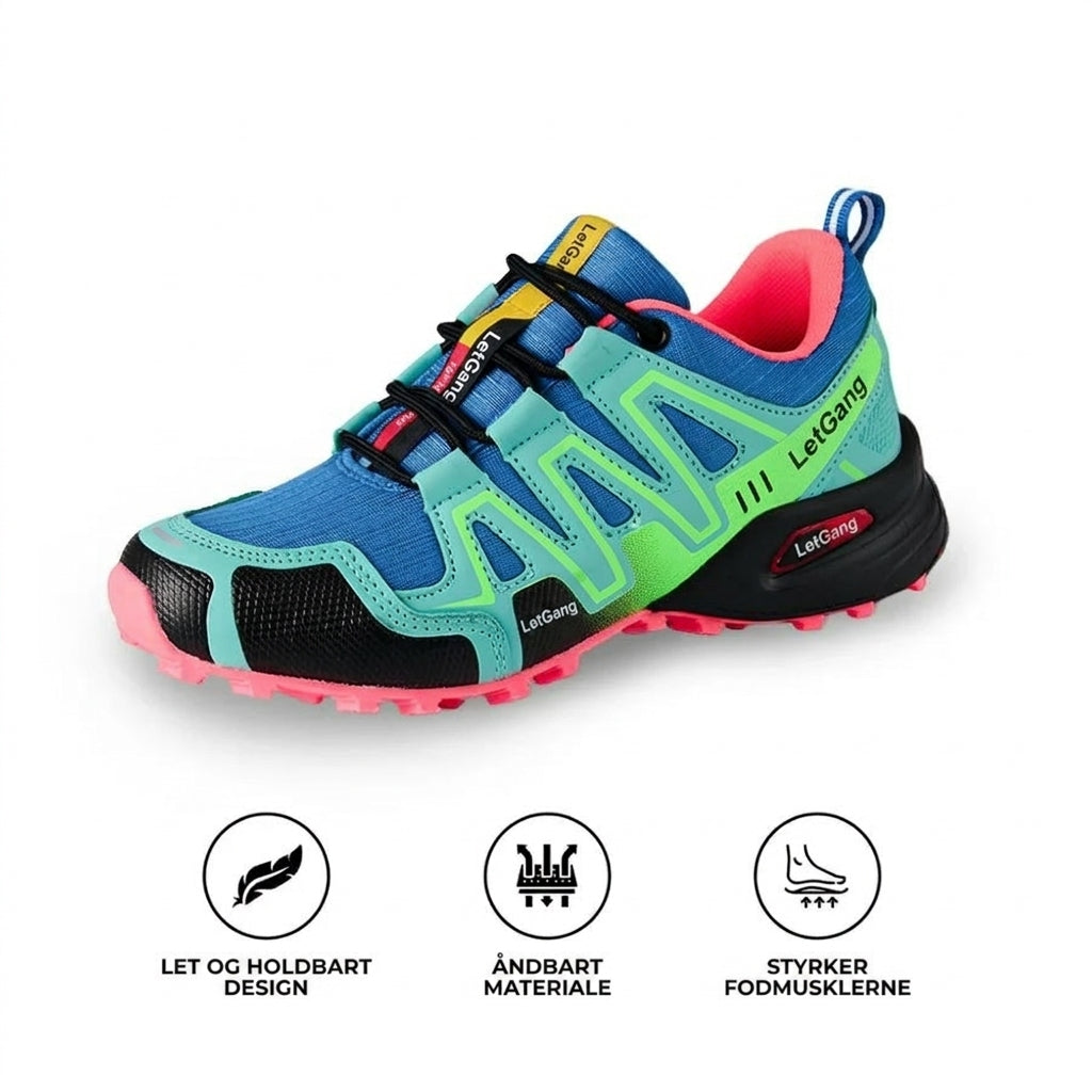 Komfortsko Grå-Orange – Stødabsorberende Sål, Åndbart Design og Skridsikker Ydersål