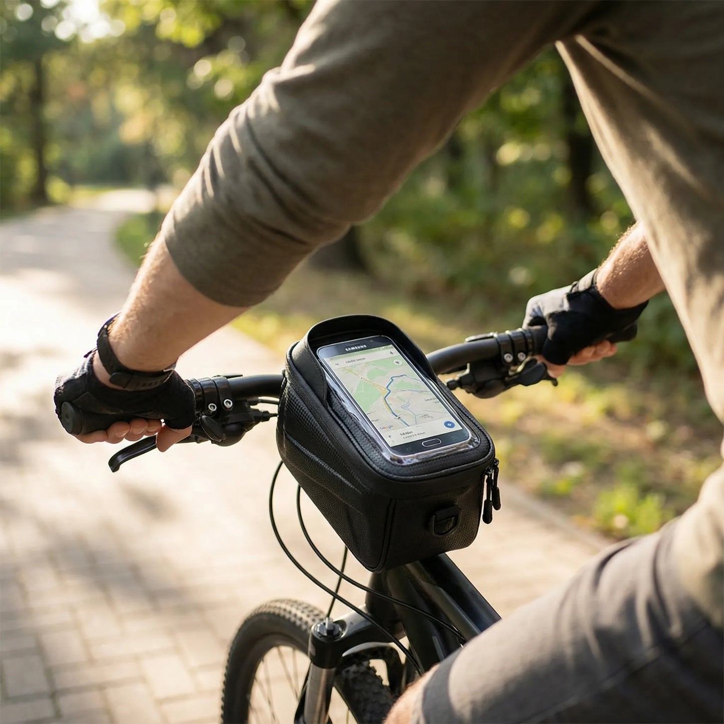 Styrtaske Med Touchscreen-Vindue Til Cykel
