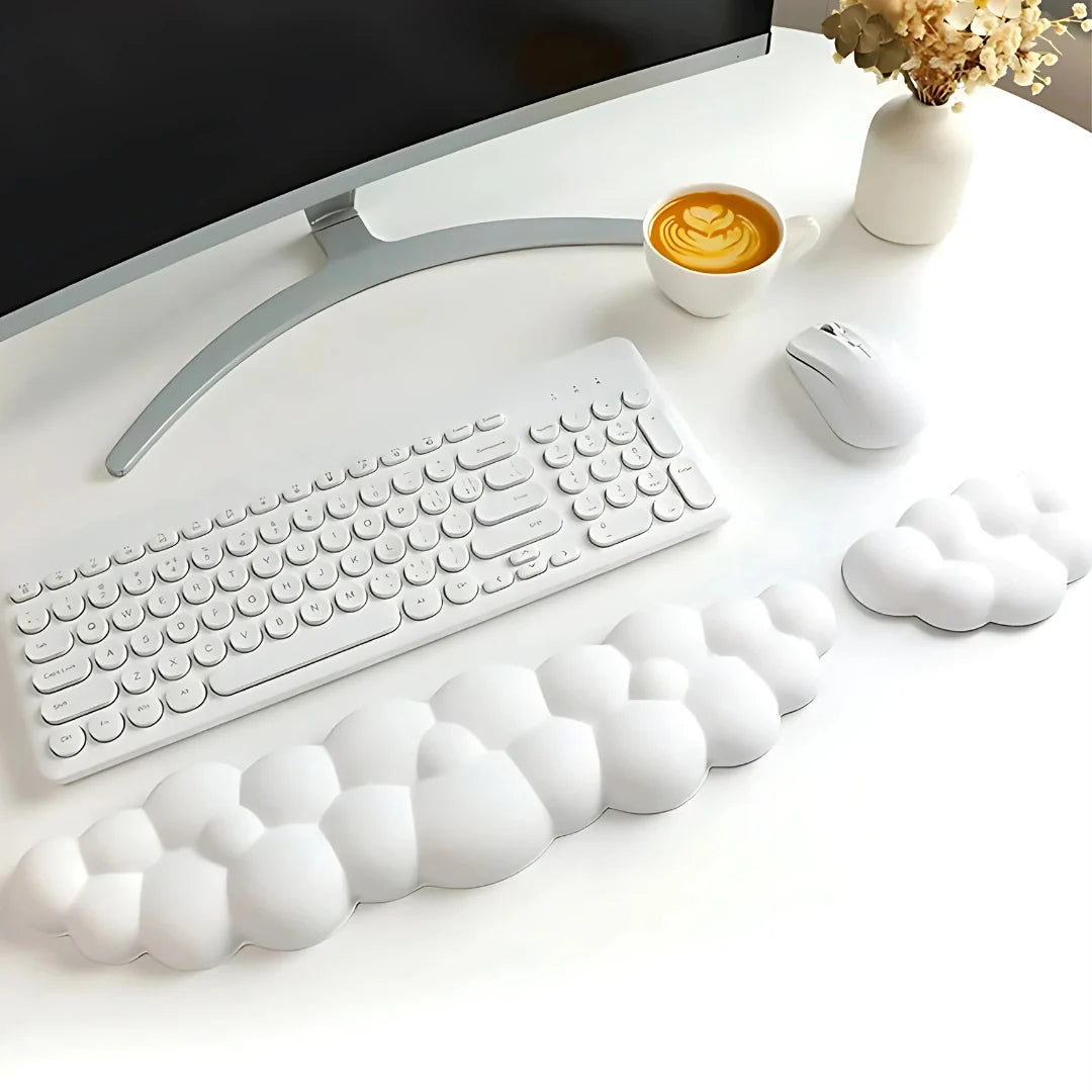 3-delt ergonomisk skrivebordssæt med memory foam håndledsstøtte
