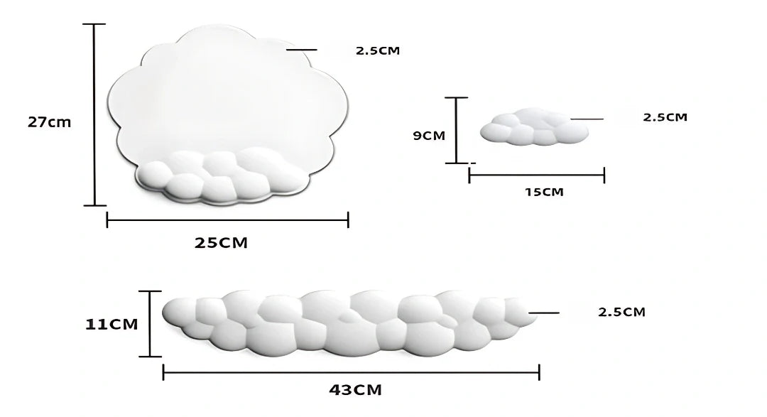 3-delt ergonomisk skrivebordssæt med memory foam håndledsstøtte