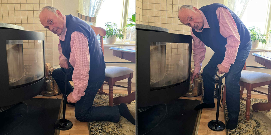 Højdejusterbart rejsningshjælpemiddel med stabilt greb