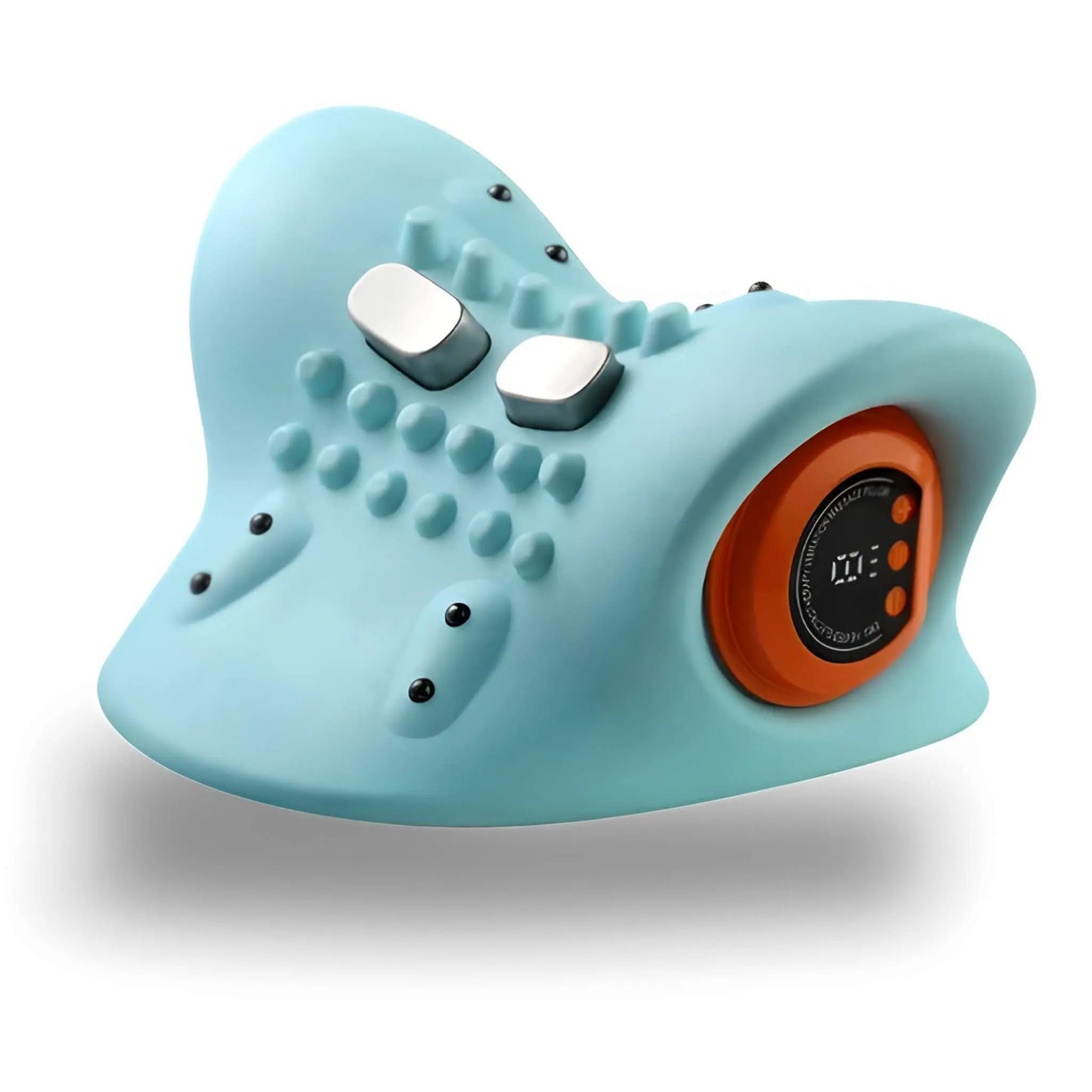 Elektrisk Nakkemassager med EMS, Varme og Vibration – Genopladelig Cervikal Massagepude til Afslapning