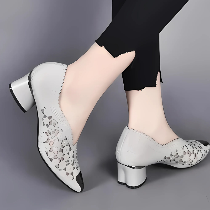 Mesh-hælesko til kvinder med krystal-accenter og glam look