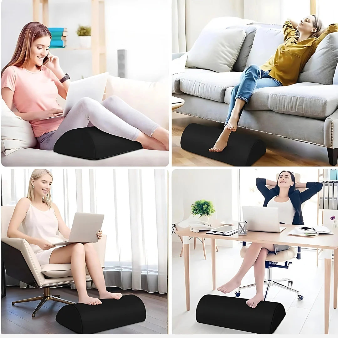 Ergonomisk fodstøtte i hukommelsesskum til kontor og bil