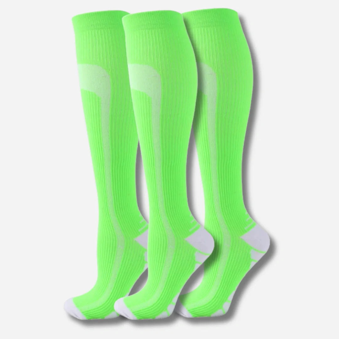 Knæhøje kompressionsstrømper i 3-pak – sporty unisex design