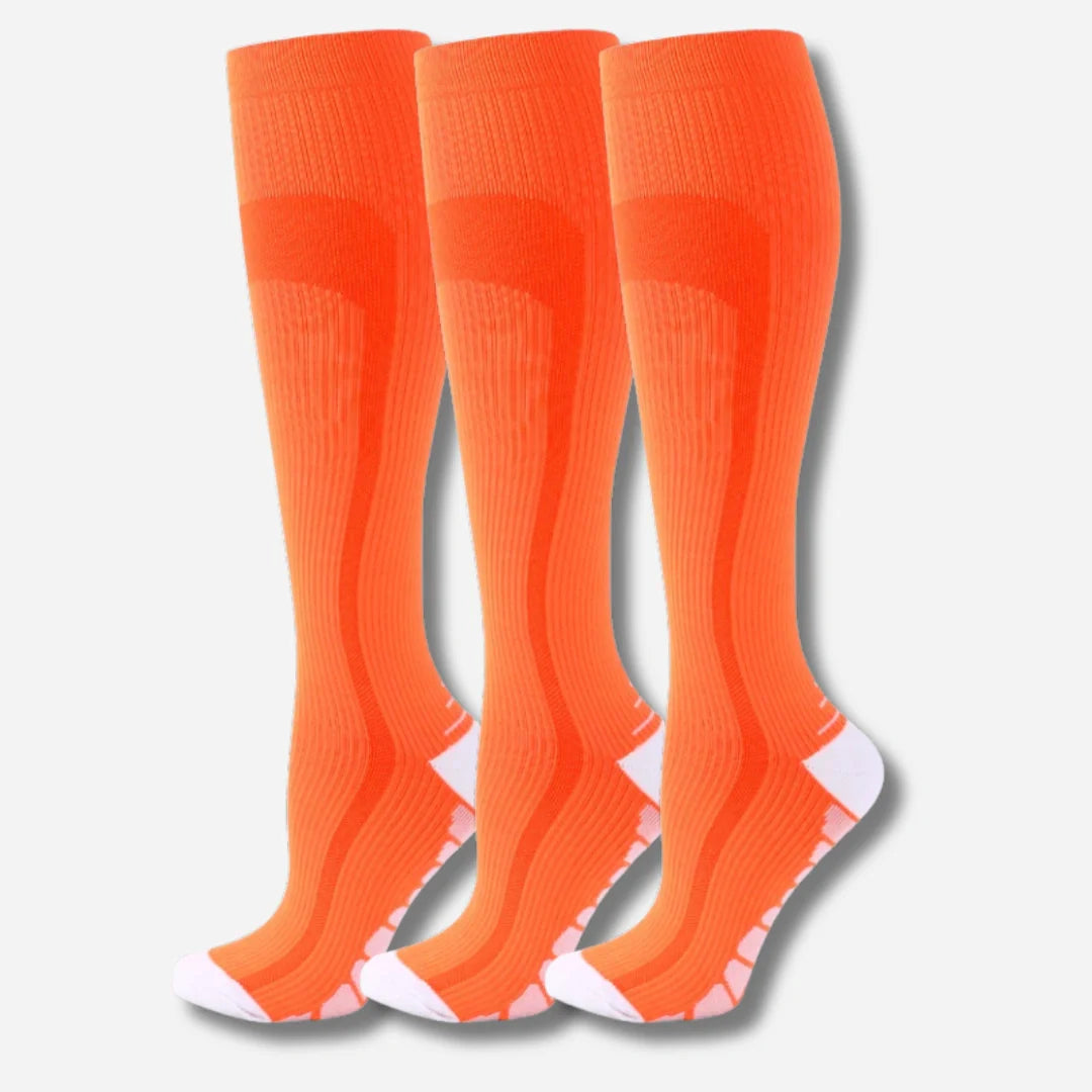Knæhøje kompressionsstrømper i 3-pak – sporty unisex design