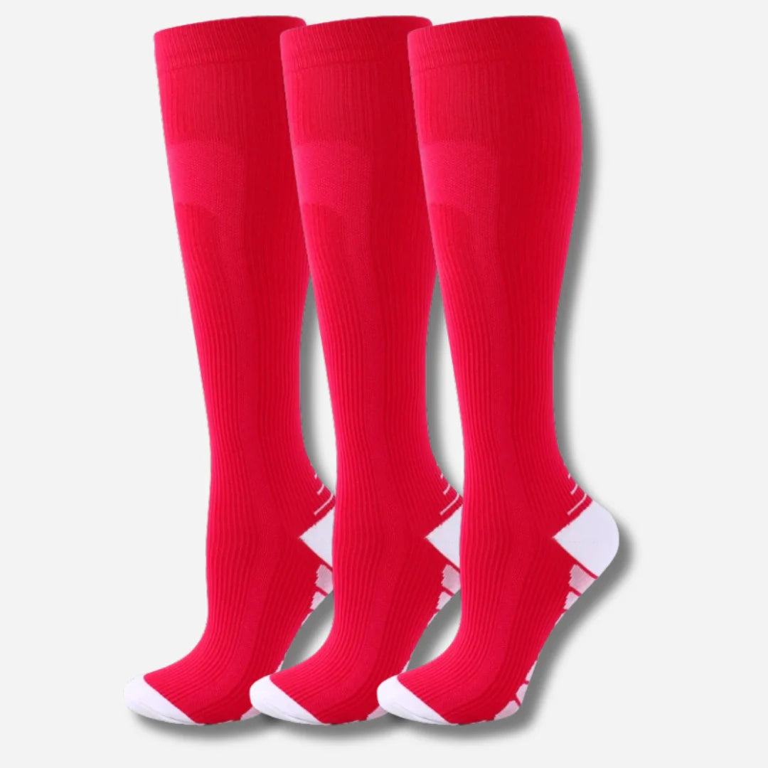 Knæhøje kompressionsstrømper i 3-pak – sporty unisex design