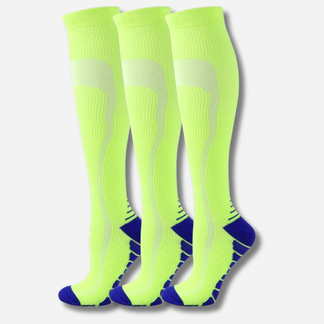 Knæhøje kompressionsstrømper i 3-pak – sporty unisex design