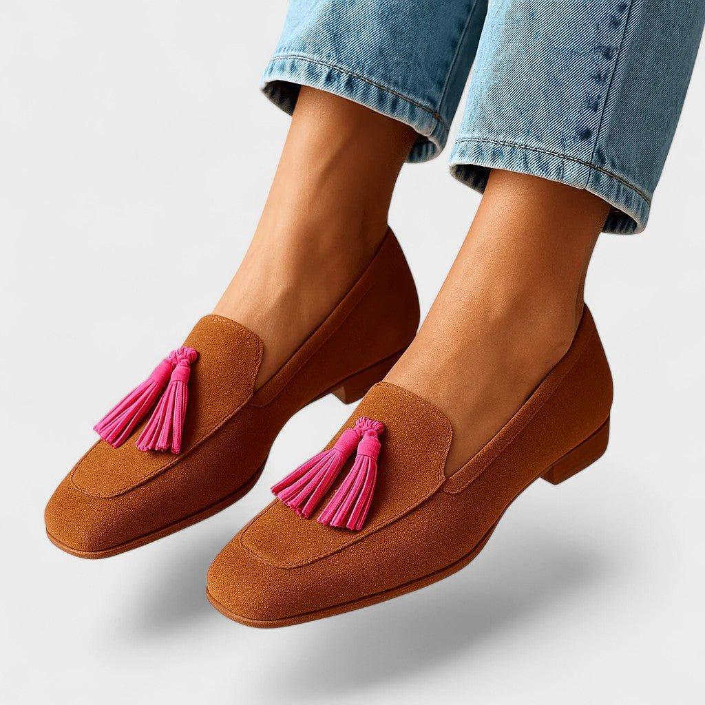 Rosa – Loafers i blødt ruskind med elegant finish