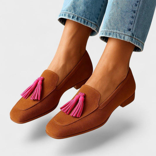 Rosa – Loafers i blødt ruskind med elegant finish