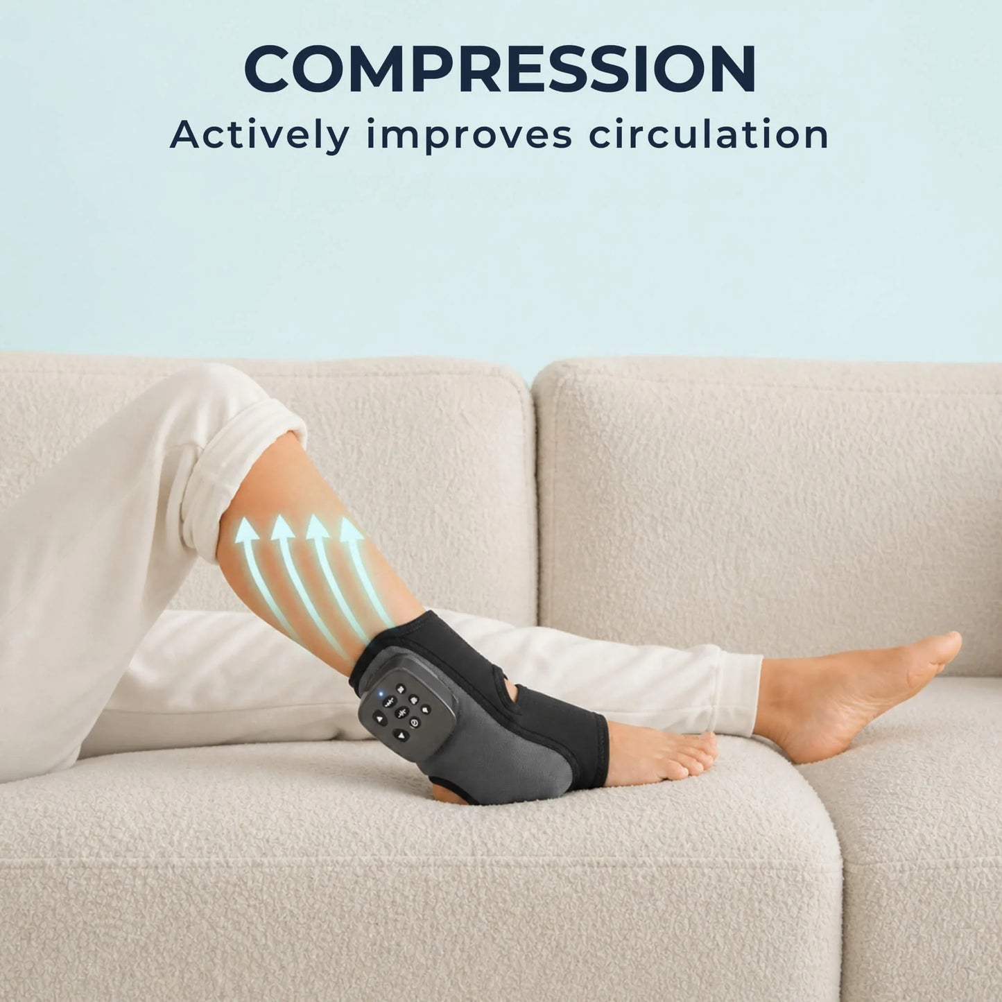 Trådløs Fod- og Anklemassager med Varme og Luftkompression – Elektrisk Massageapparat til Afslapning