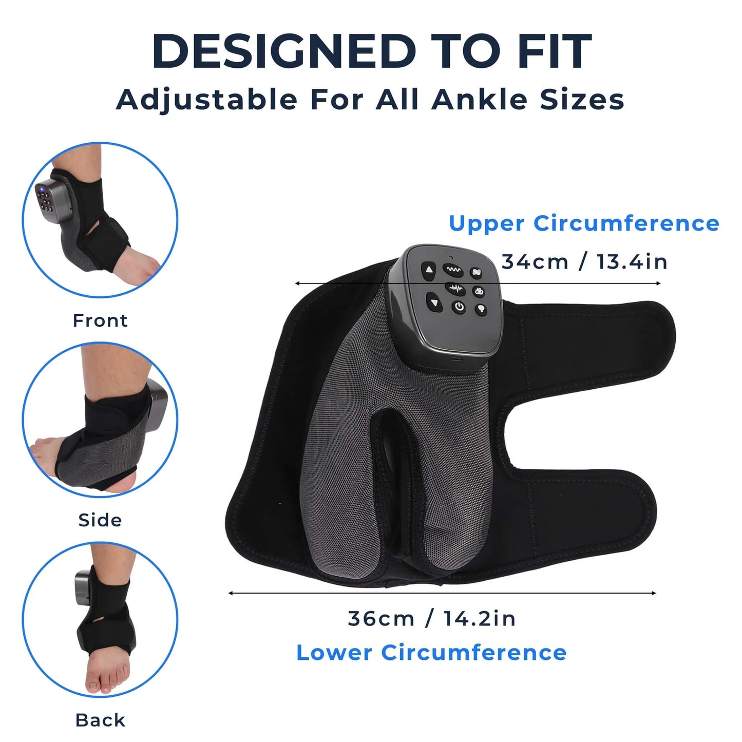 Trådløs Fod- og Anklemassager med Varme og Luftkompression – Elektrisk Massageapparat til Afslapning